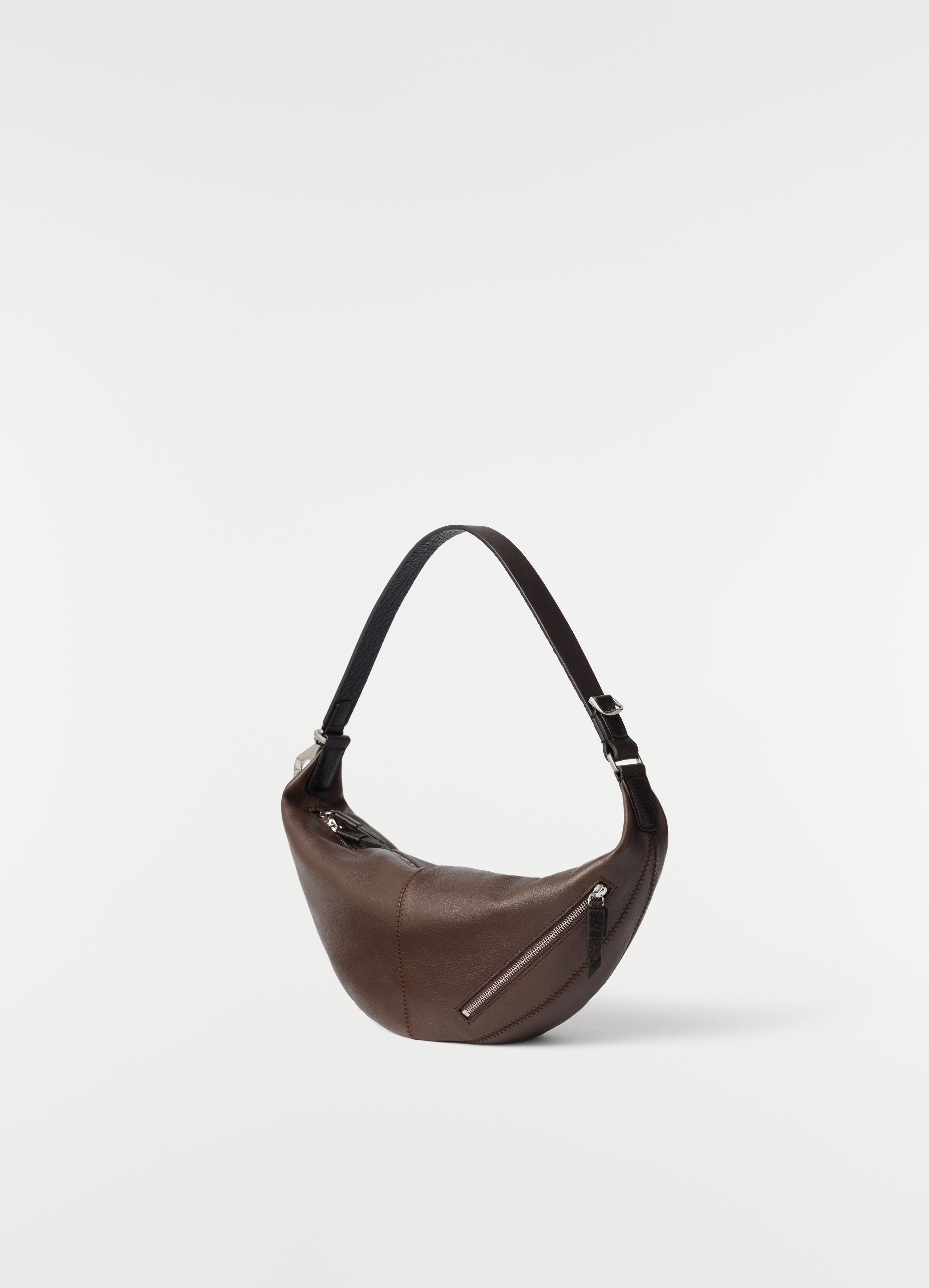 MINI QUIVER CLIP BAG IN GRAINED BUFFALO LEATHER - Cherrywood