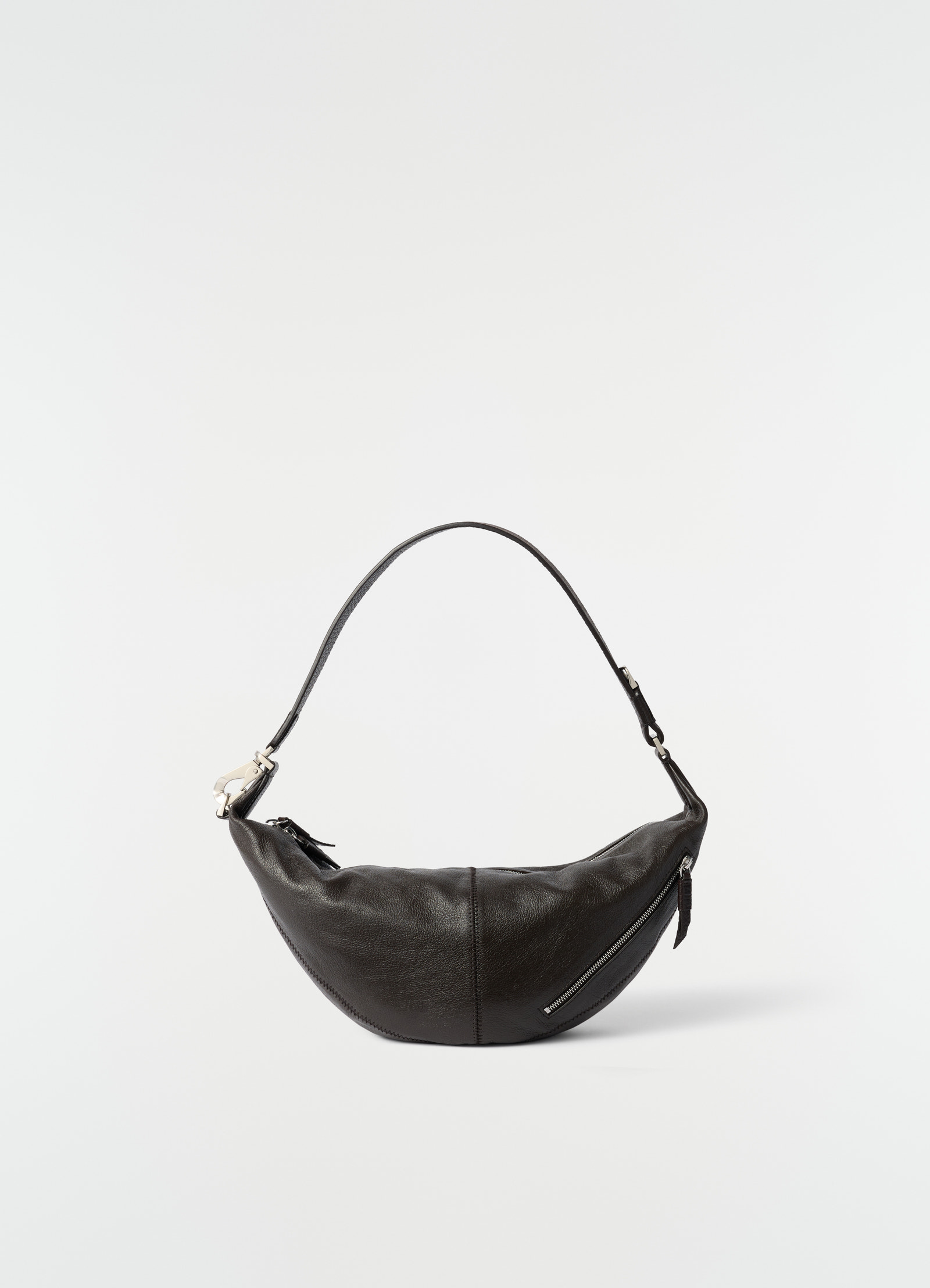 Mini quiver clip bag in grained buffalo leather