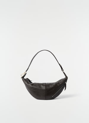 Mini quiver clip bag in grained buffalo leather