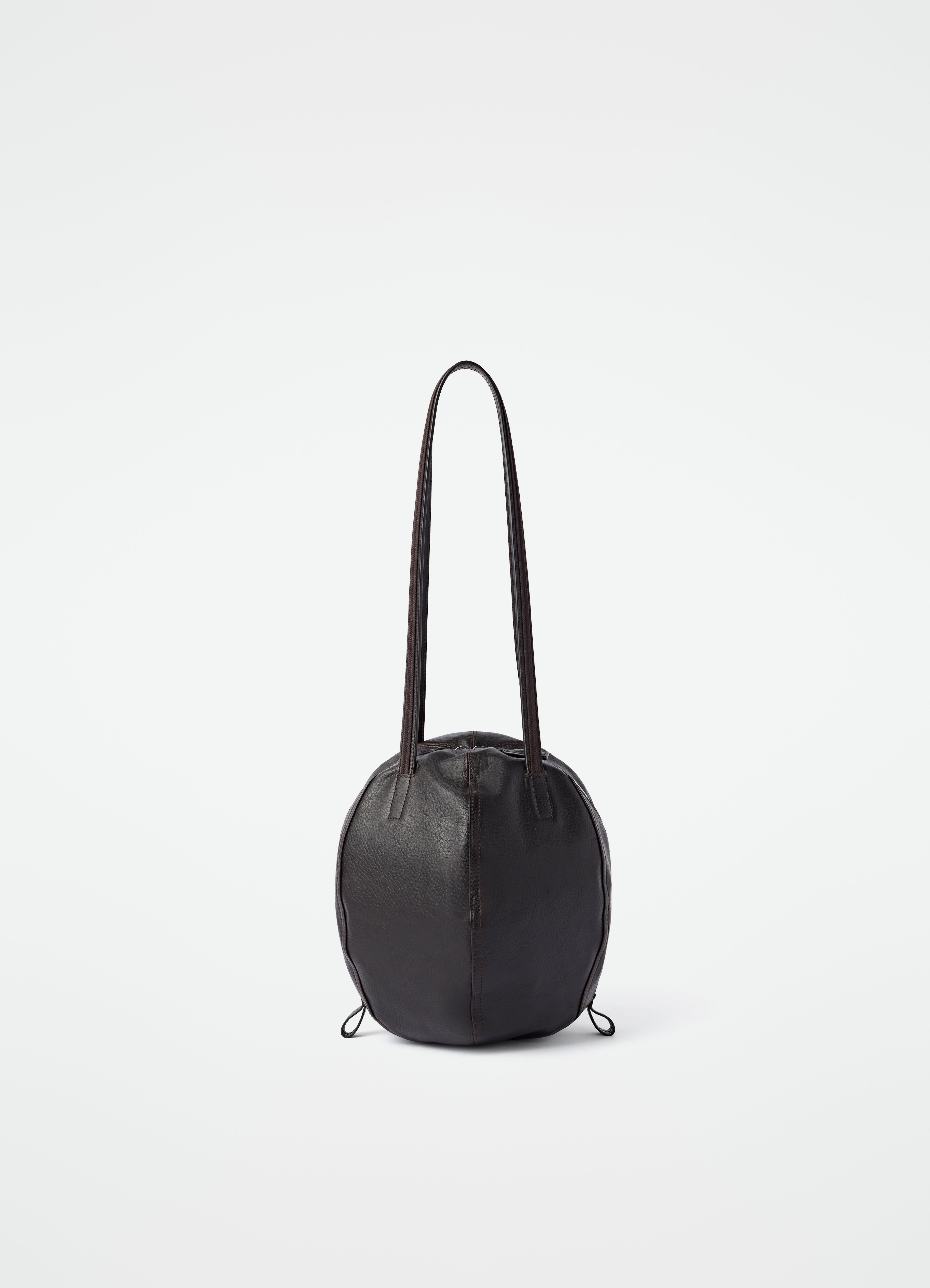 SMALL HELMET HOBO BAG IN GRAINED PAPER LUX LEATHER
