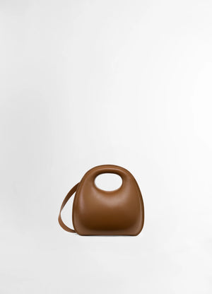 Lemaire Egg Bag in Smooth Vegetable-Tanned Cowhide, product shot, Front view Organic shape