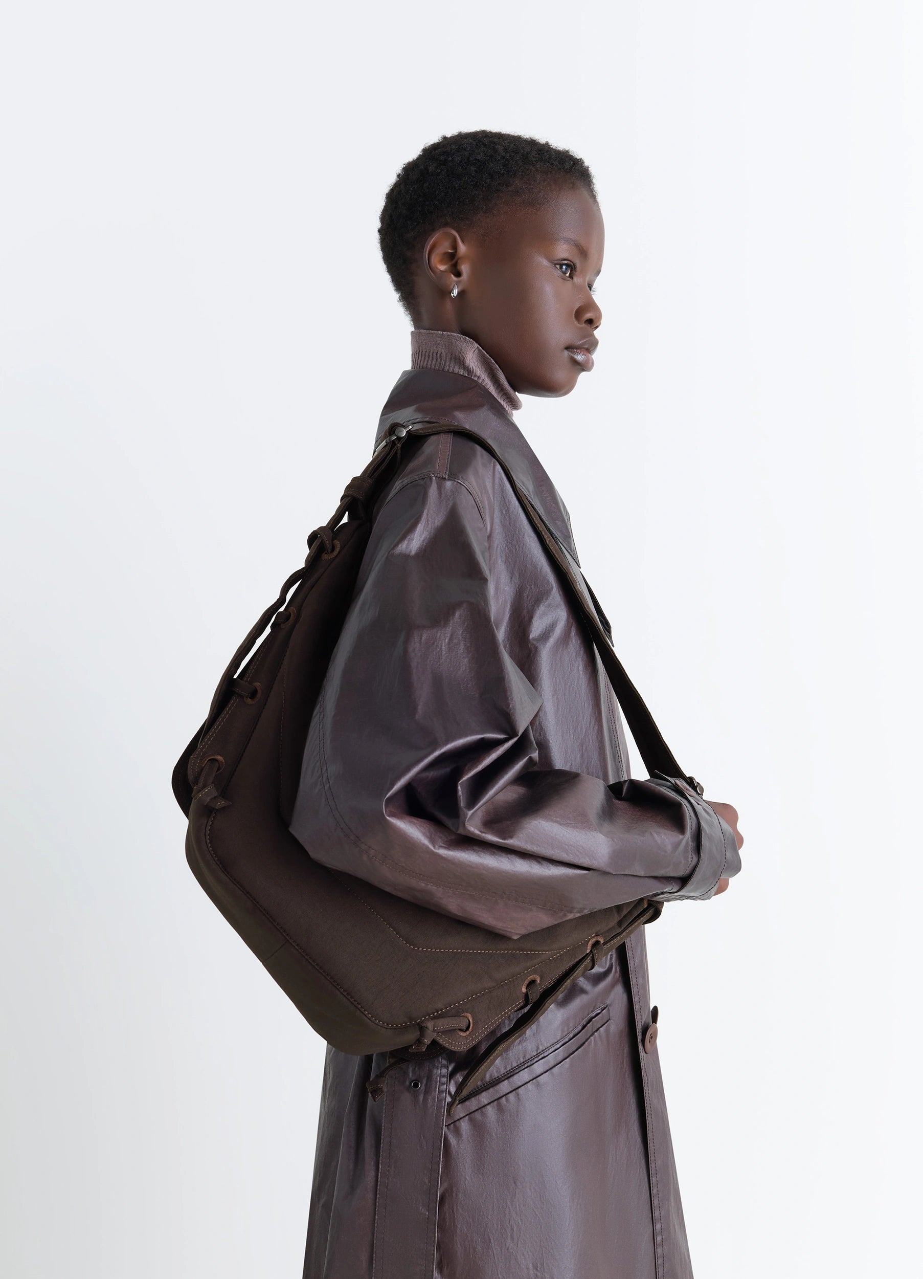 Dark Chocolate Small Soft Game Bag | LEMAIRE Dark Chocolate Small Soft Game Bag | LEMAIRE