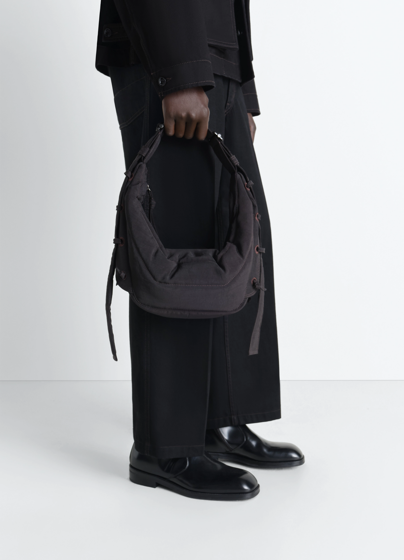 SMALL SOFT GAME BAG IN NYLON CANVAS - Dark Chocolate - Water SMALL SOFT GAME BAG IN NYLON CANVAS - Dark Chocolate - Water