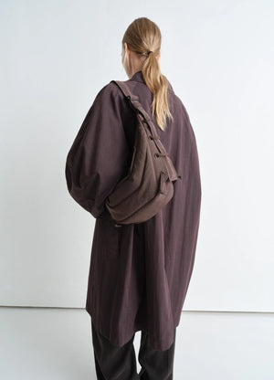 Small Soft Game Bag in Fluffy-Nylon Canvas, model shot, Back view Adjustable strap