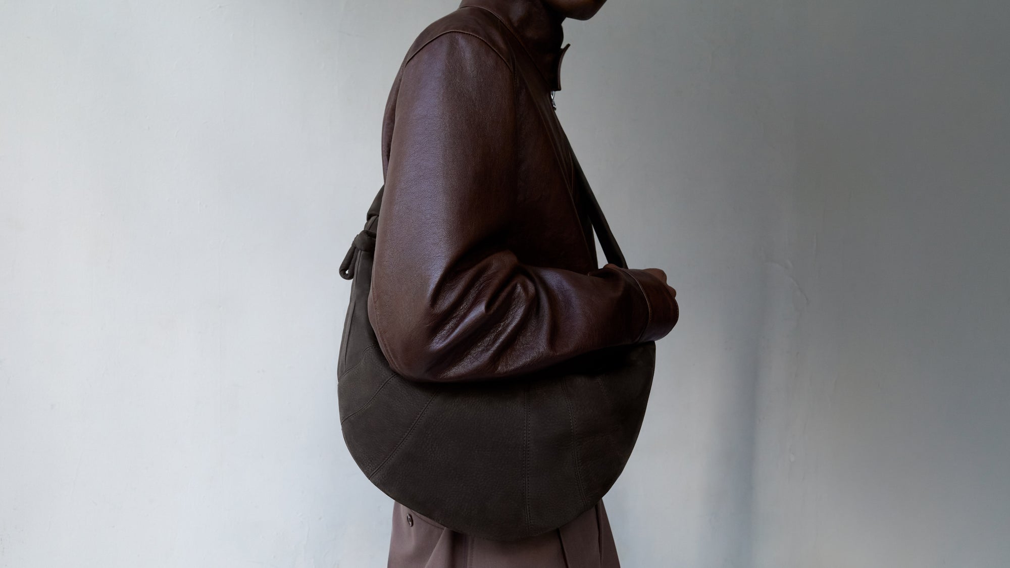 THE NUBUCK CROISSANT BAG