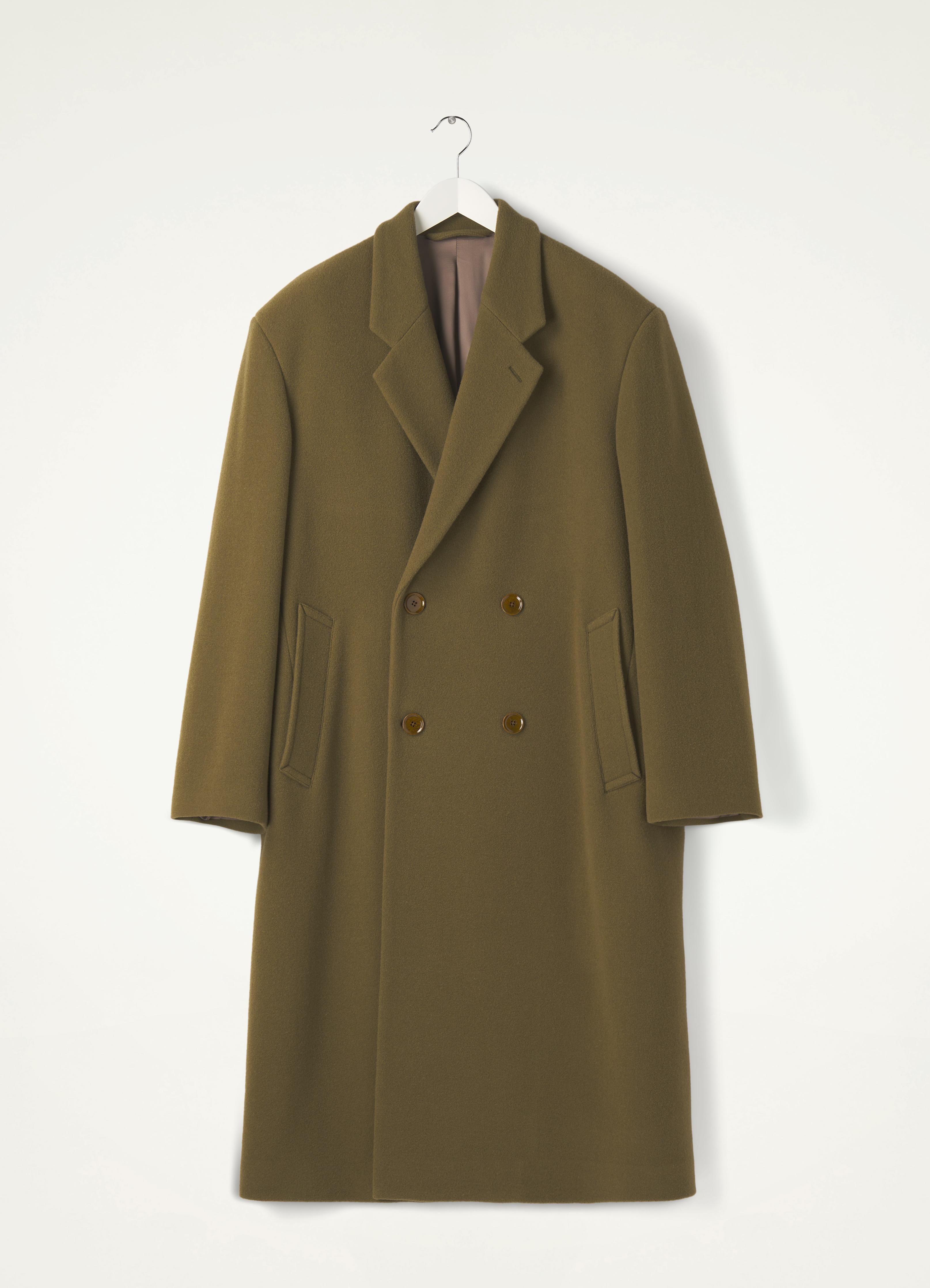 Khaki maxi coat sales