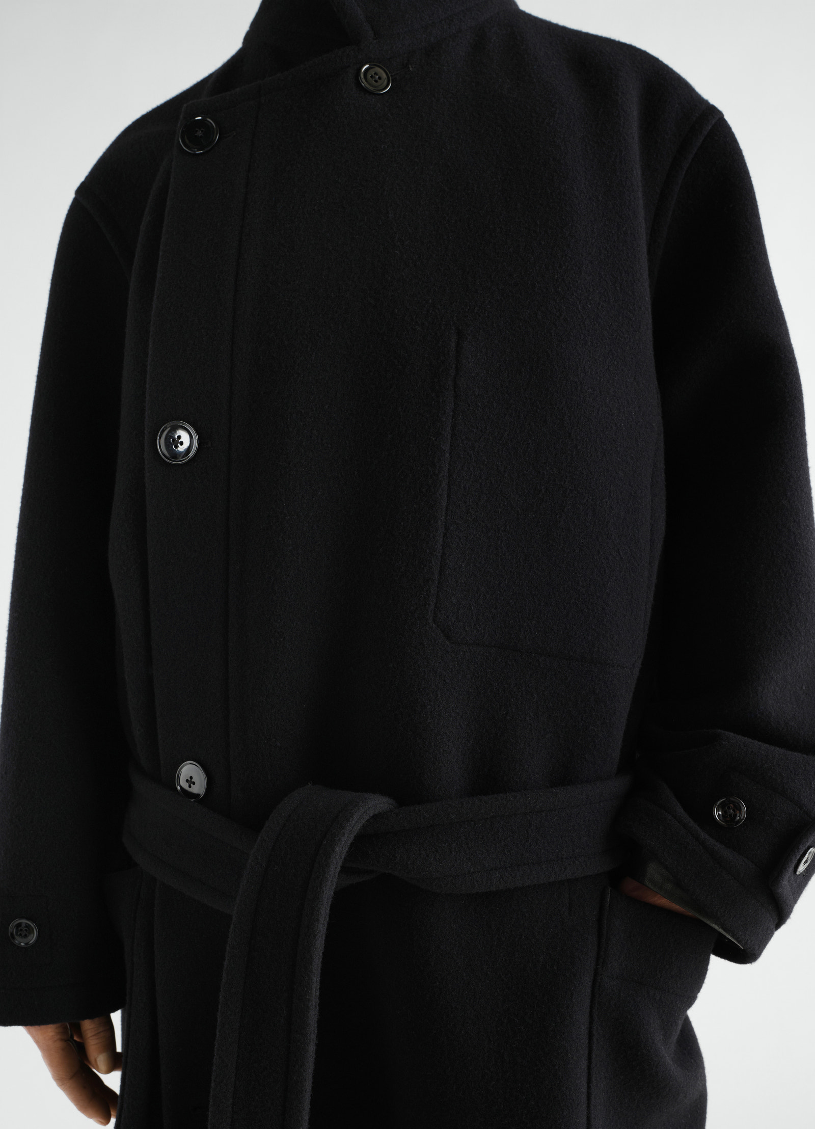 Wrap coat in wool