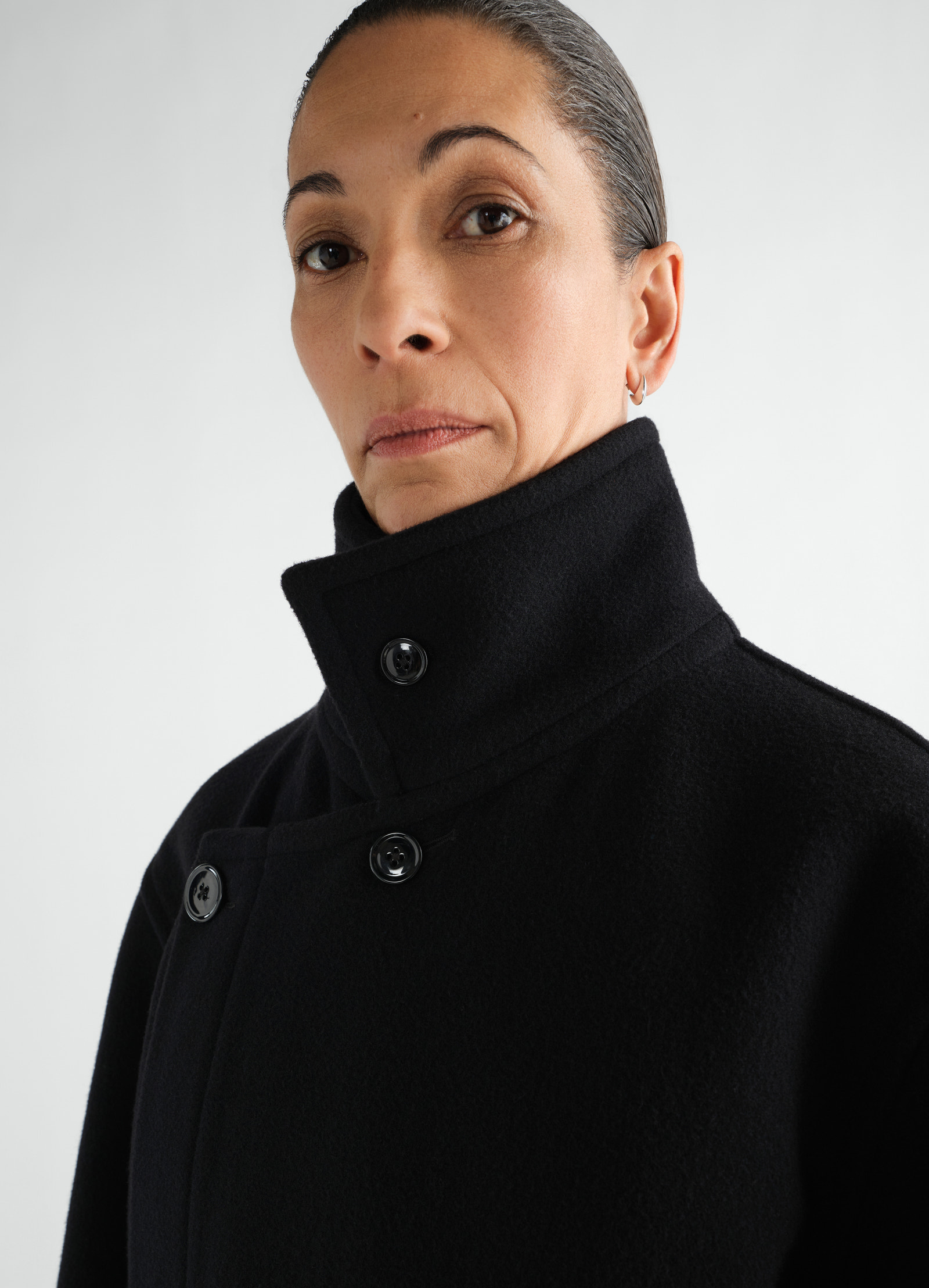 Wrap coat in wool