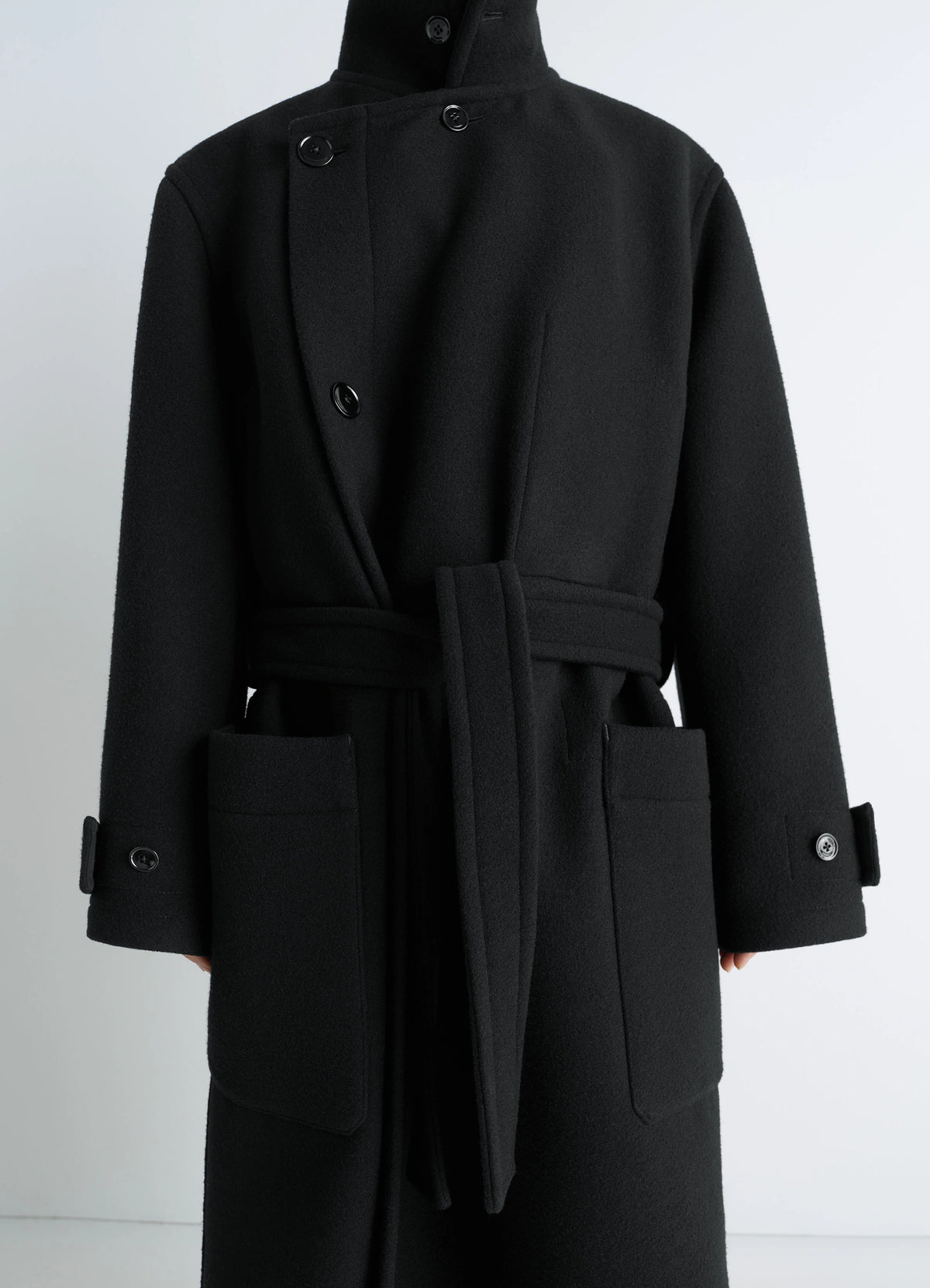 Black Wrap Coat | LEMAIRE Black Wrap Coat | LEMAIRE