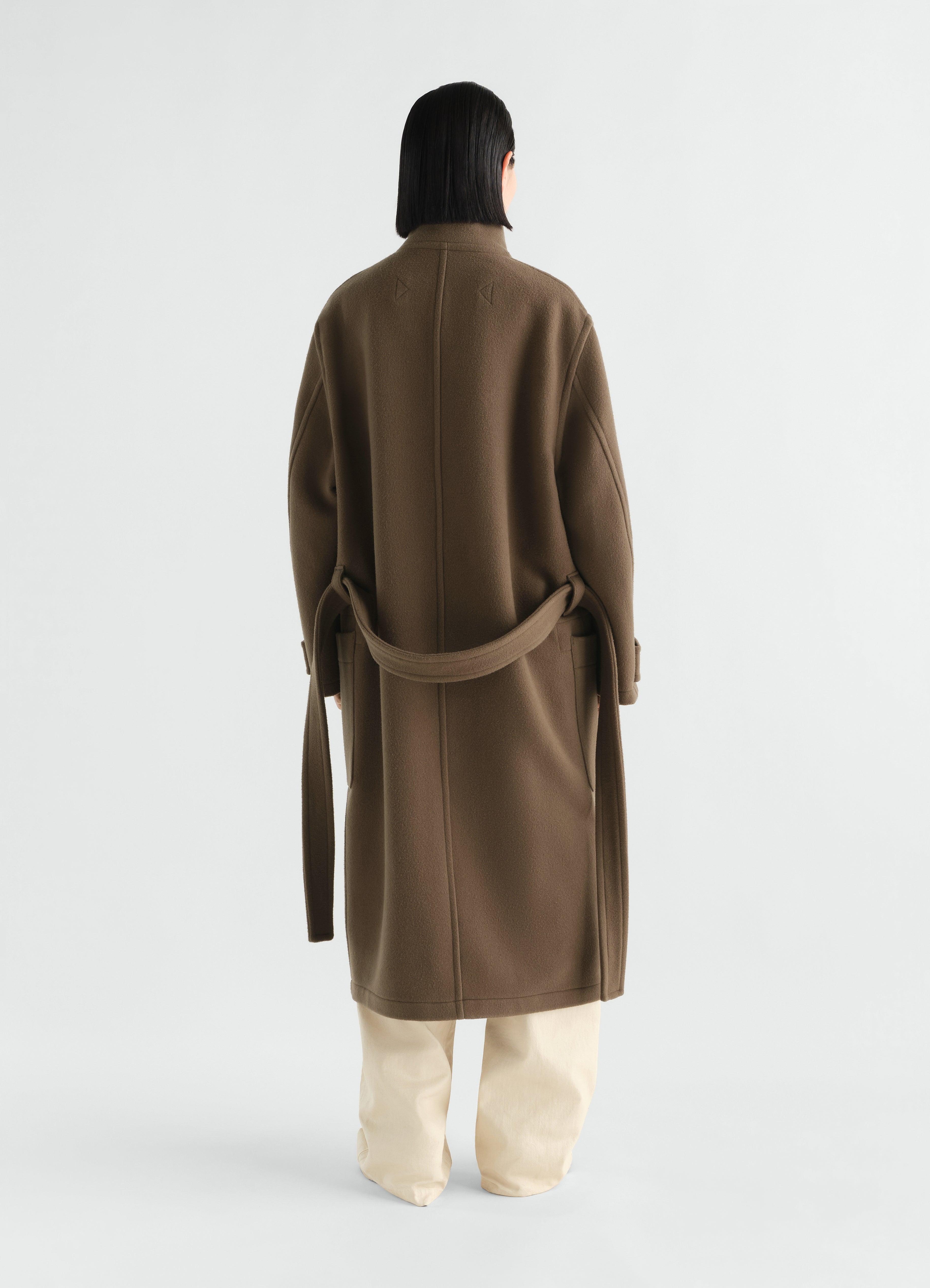 LEMAIRE WRAP COAT S 品番 CO1037 LF1116 WRAP COAT IN WOOL - Thyme - Double Wool - ユニセックス | LEMAIRE