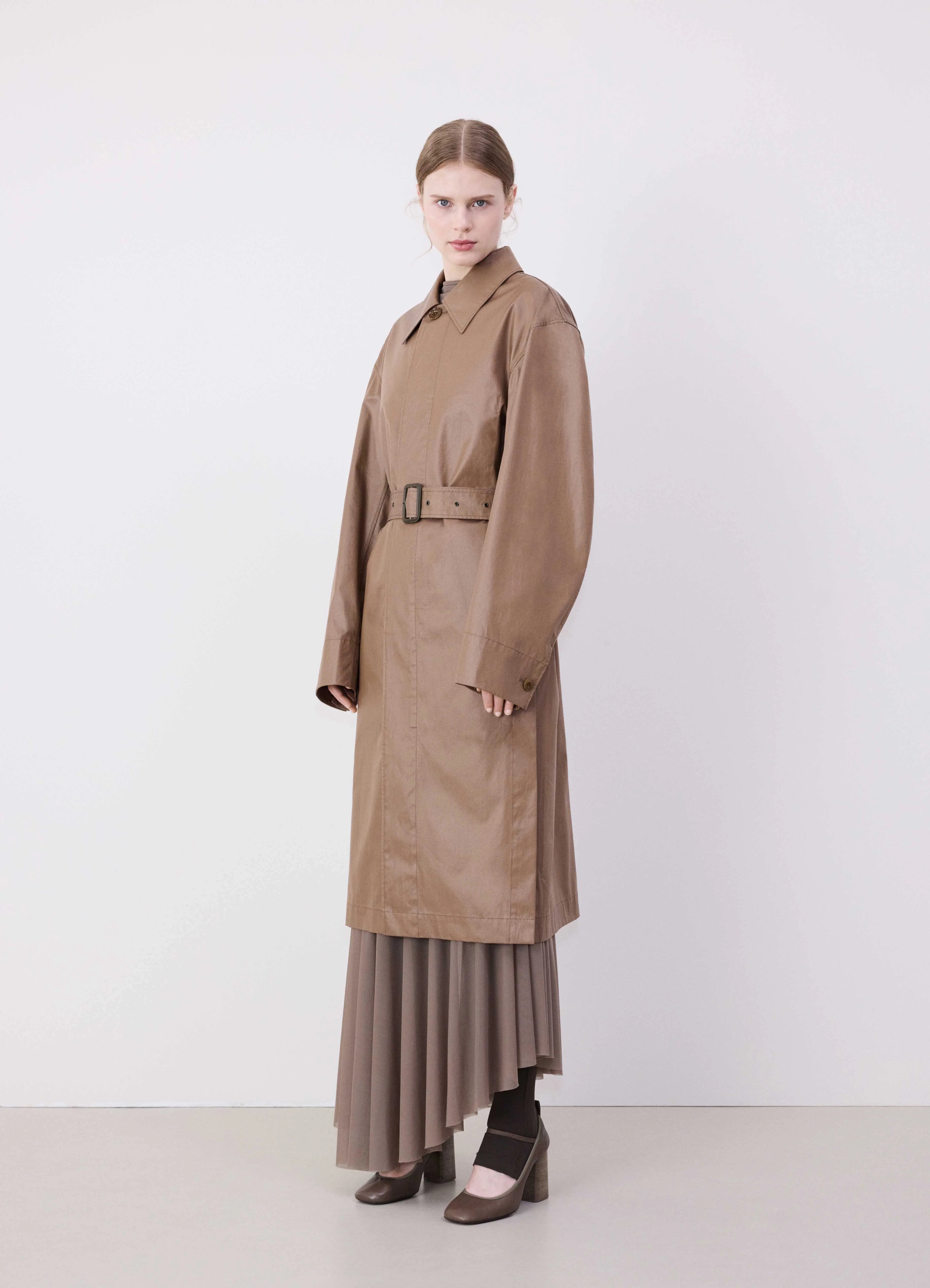 Havana Belted Rain Coat With Slits LEMAIRE