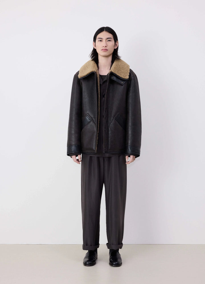 Espresso Shearling Coat | LEMAIRE