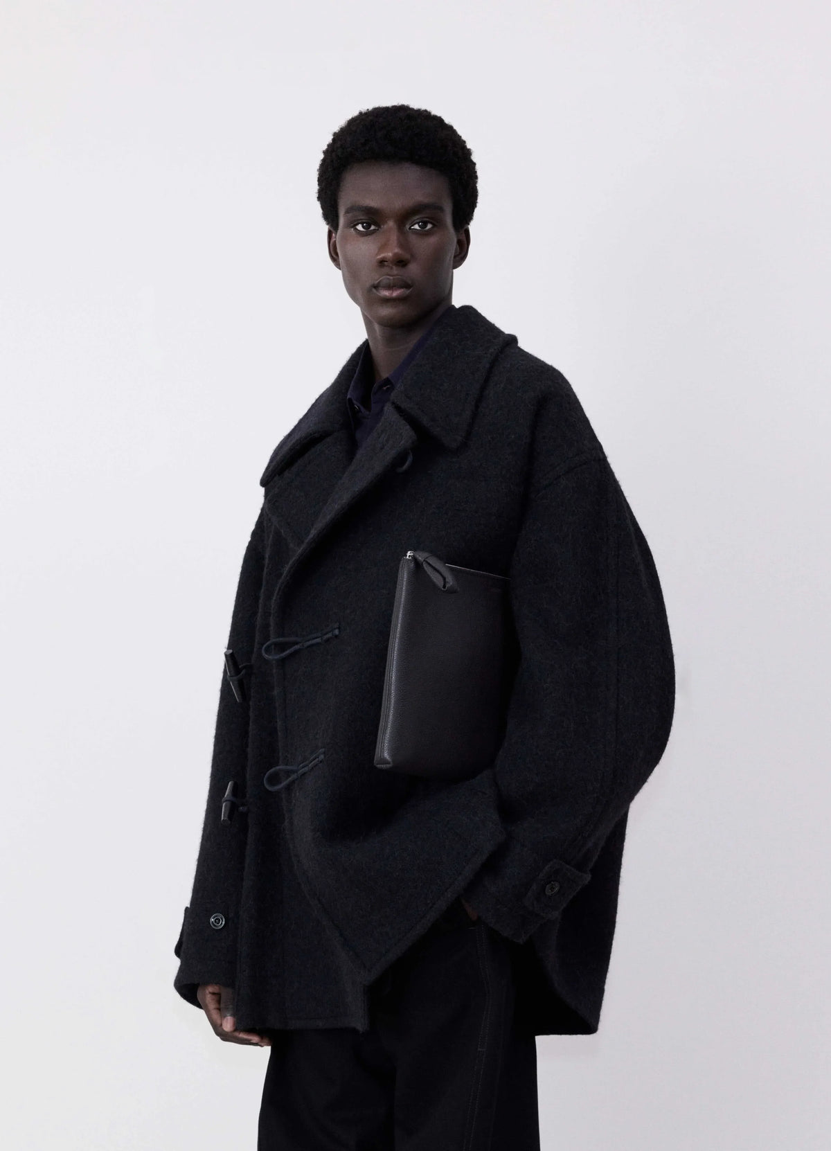 SHORT DUFFLE COAT - Black - Soft Wool Alpaca - メンズ | LEMAIRE SHORT DUFFLE COAT - Black - Soft Wool Alpaca - メンズ | LEMAIRE
