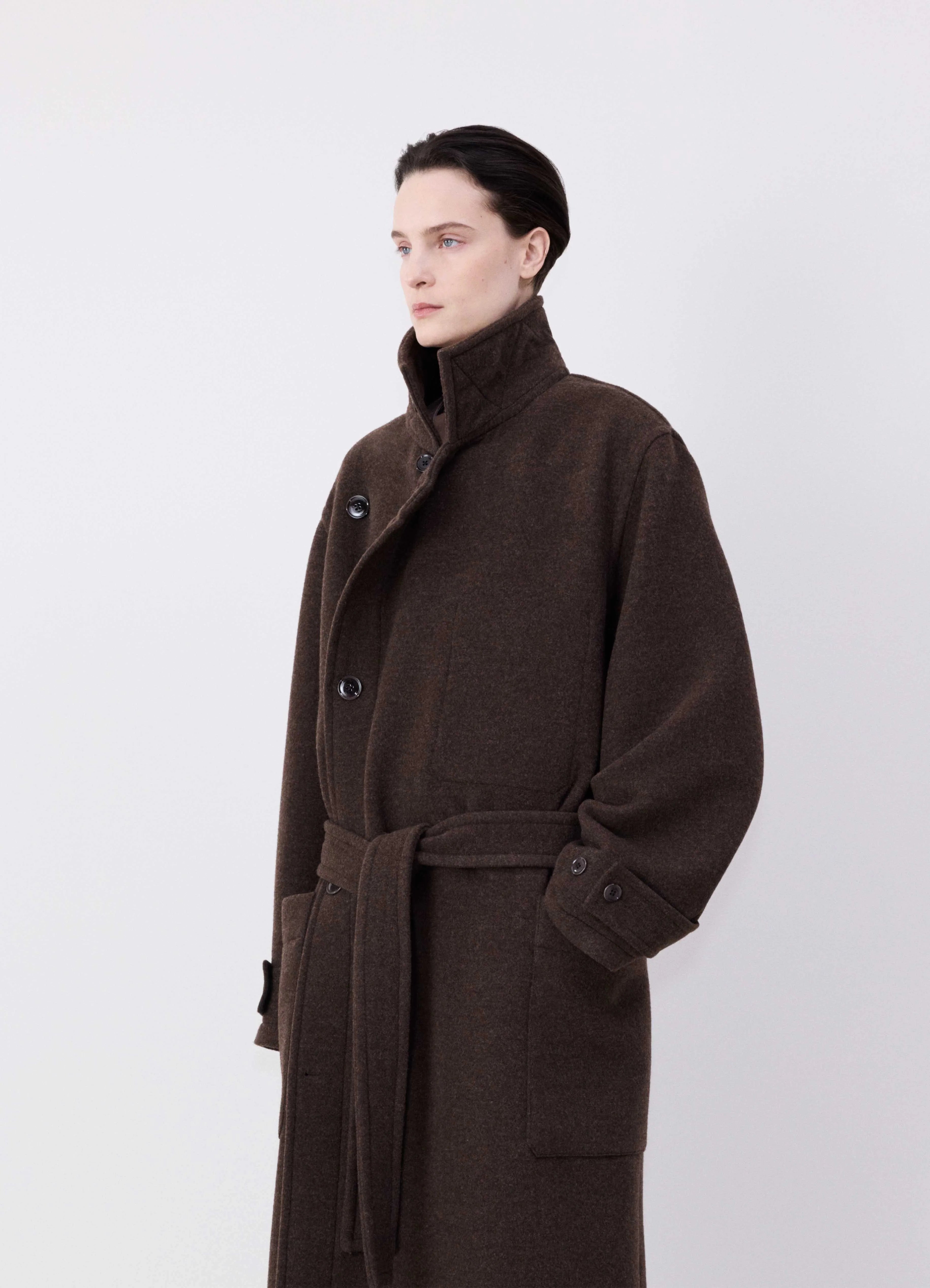 Black Wrap Coat LEMAIRE