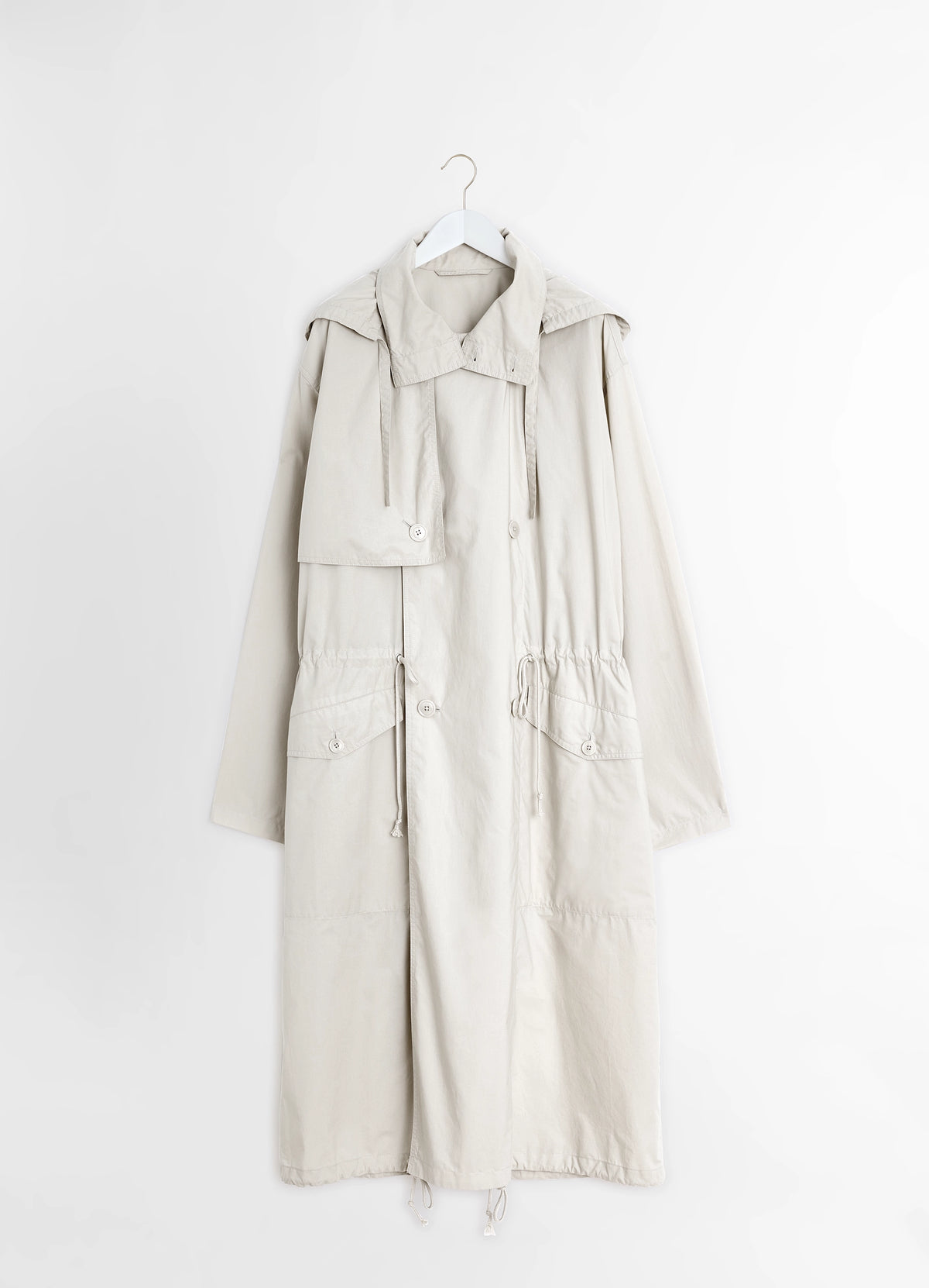 LIGHT HOODED TRENCH - Stone Beige - Wr Light Ventile® Cotton