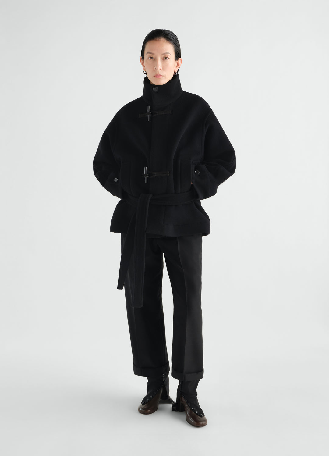 SHORT DUFFLE COAT IN WOOL
