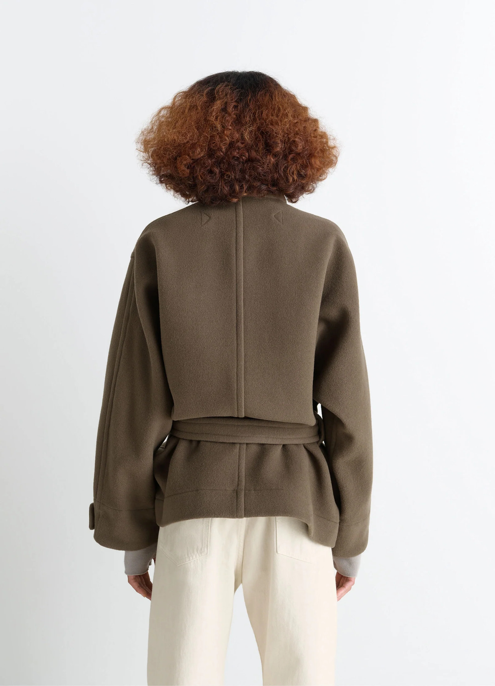 SHORT DUFFLE COAT IN WOOL - Dark Squirrel - Double Wool - Women SHORT DUFFLE COAT IN WOOL - Dark Squirrel - Double Wool - Women