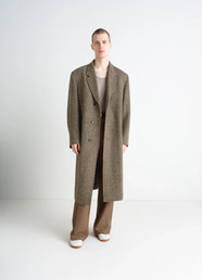 チェスターフィールドコート - Black / Straw Melange - Harris Tweed