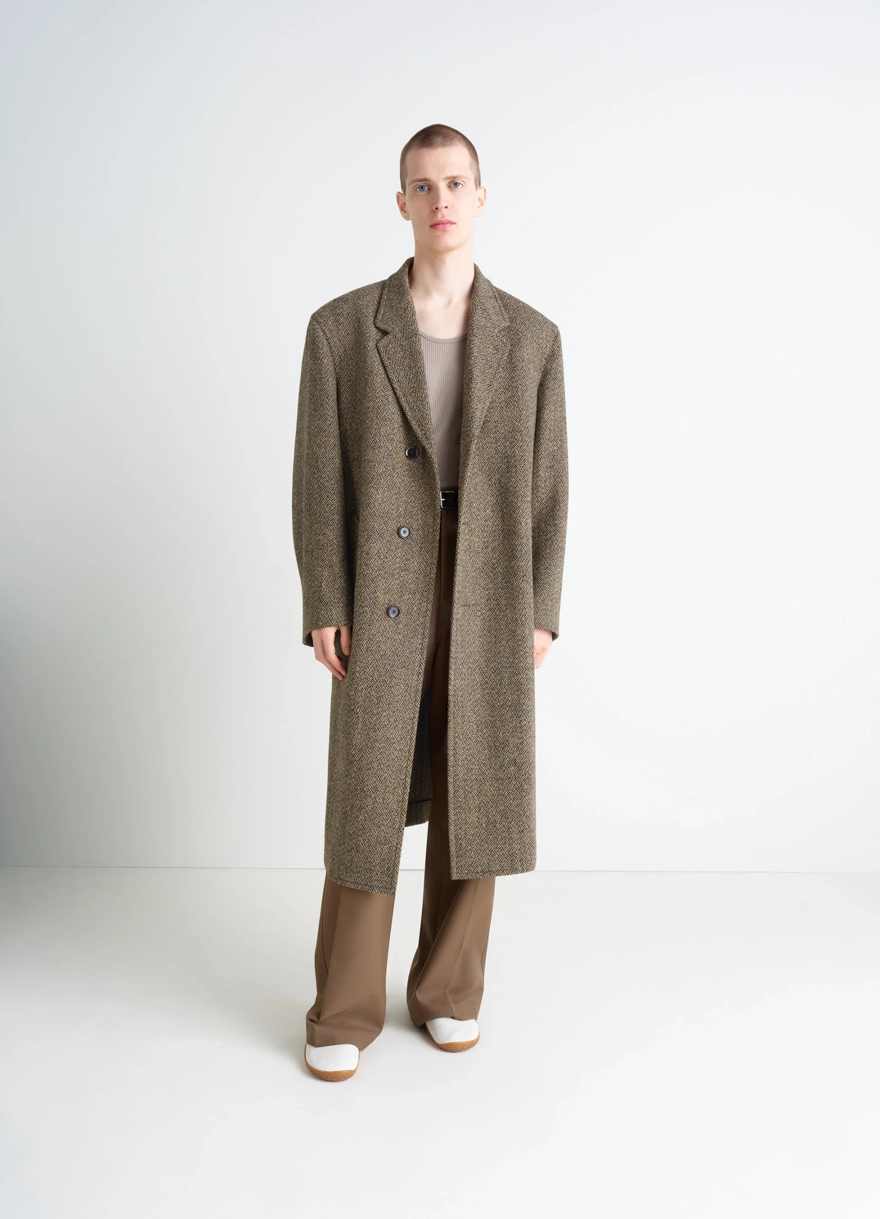 チェスターフィールドコート - Black / Straw Melange - Harris Tweed チェスターフィールドコート - Black / Straw Melange - Harris Tweed