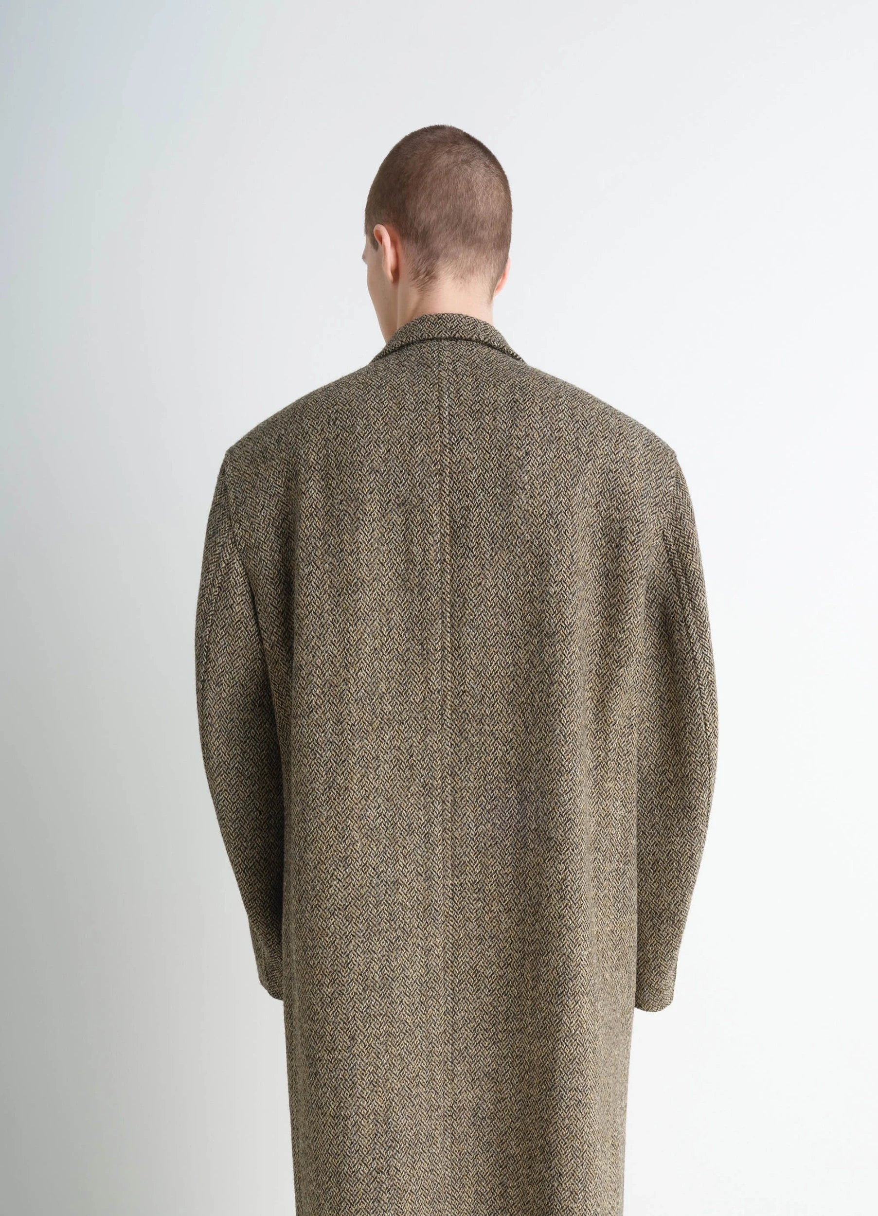 CHESTERFIELD COAT - Black / Straw Melange - Harris Tweed