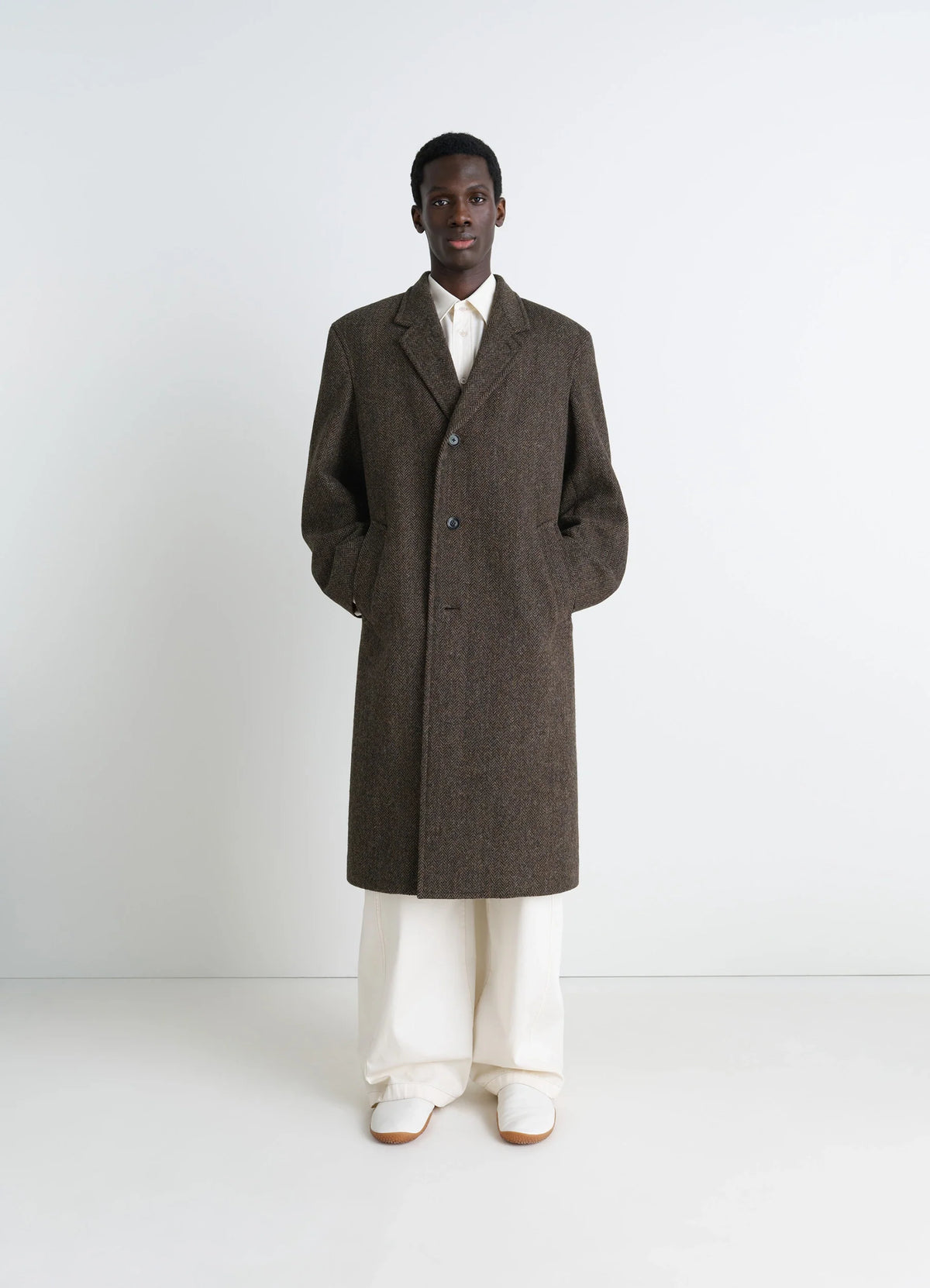 チェスターフィールドコート - Black / Brown Melange - Harris Tweed チェスターフィールドコート - Black / Brown Melange - Harris Tweed
