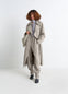 Lemaire Trench Coat in Tropical Wool-Blend Mottled, model shot, front view oversized fit