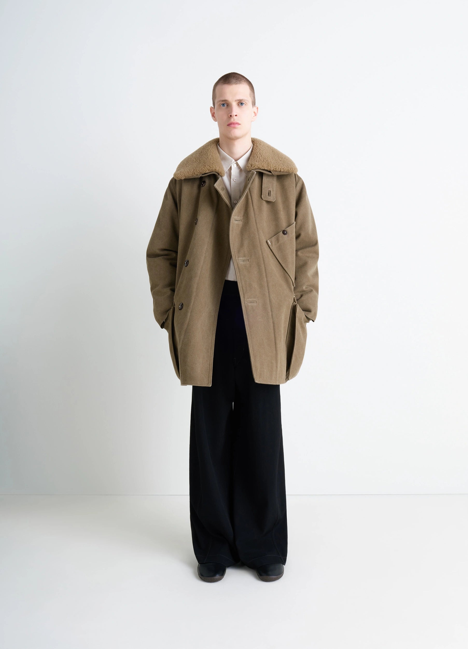 SHEARLING WINTER PARKA - Sisal - Water Repellent Heavy Cotton