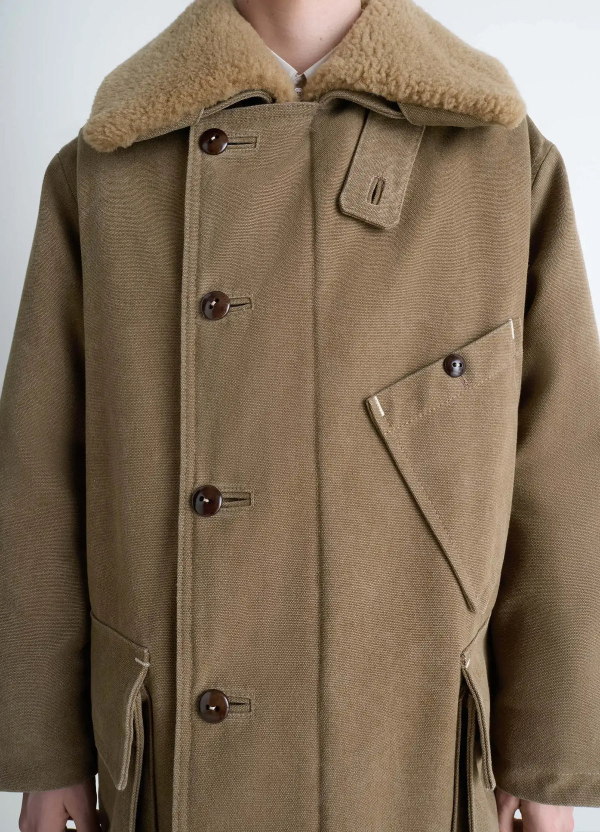 SHEARLING WINTER PARKA - Sisal - Water Repellent Heavy Cotton