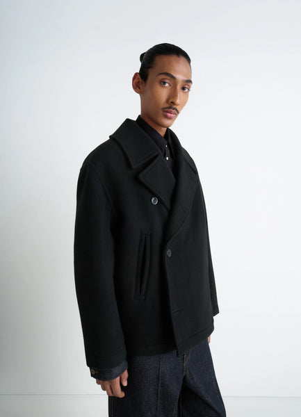 ボクシー ピーコート - Black - Double Wool - メンズ | LEMAIRE