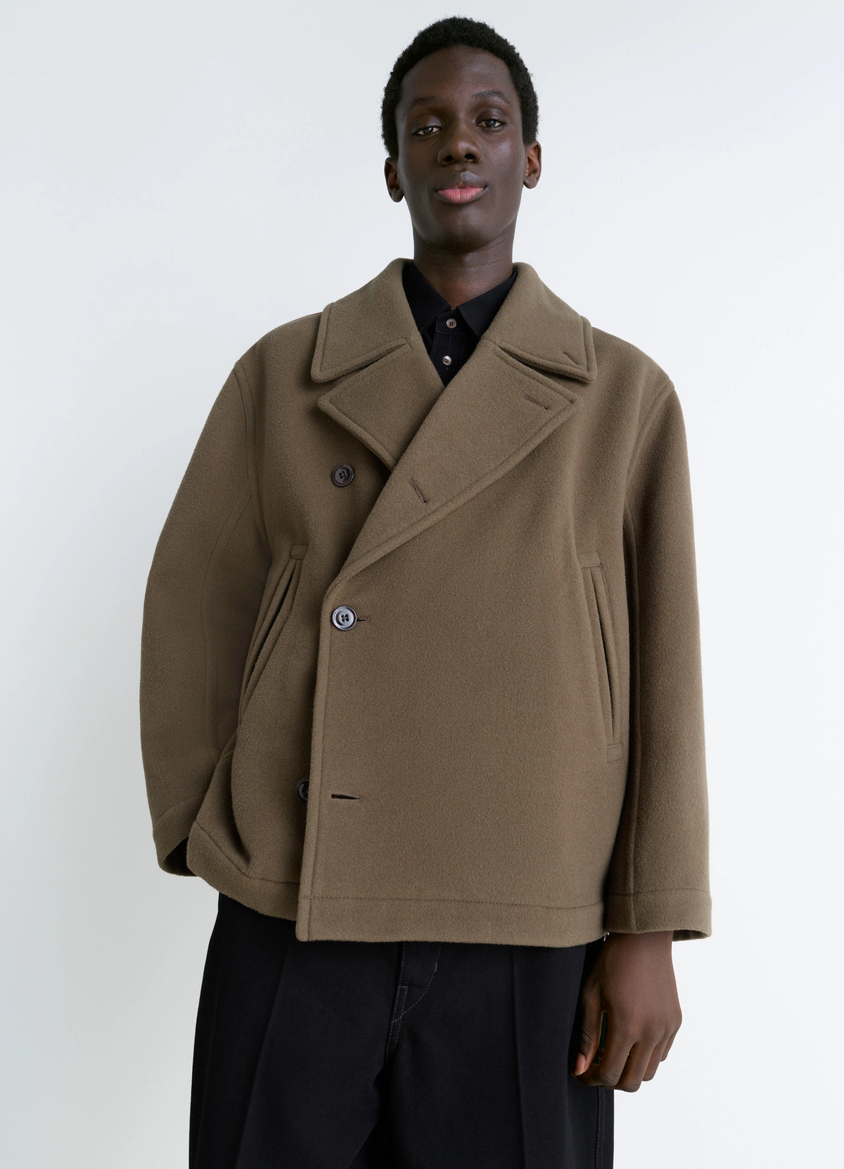 ボクシー ピーコート - Dark Squirrel - Double Wool - メンズ | LEMAIRE ボクシー ピーコート - Dark Squirrel - Double Wool - メンズ | LEMAIRE