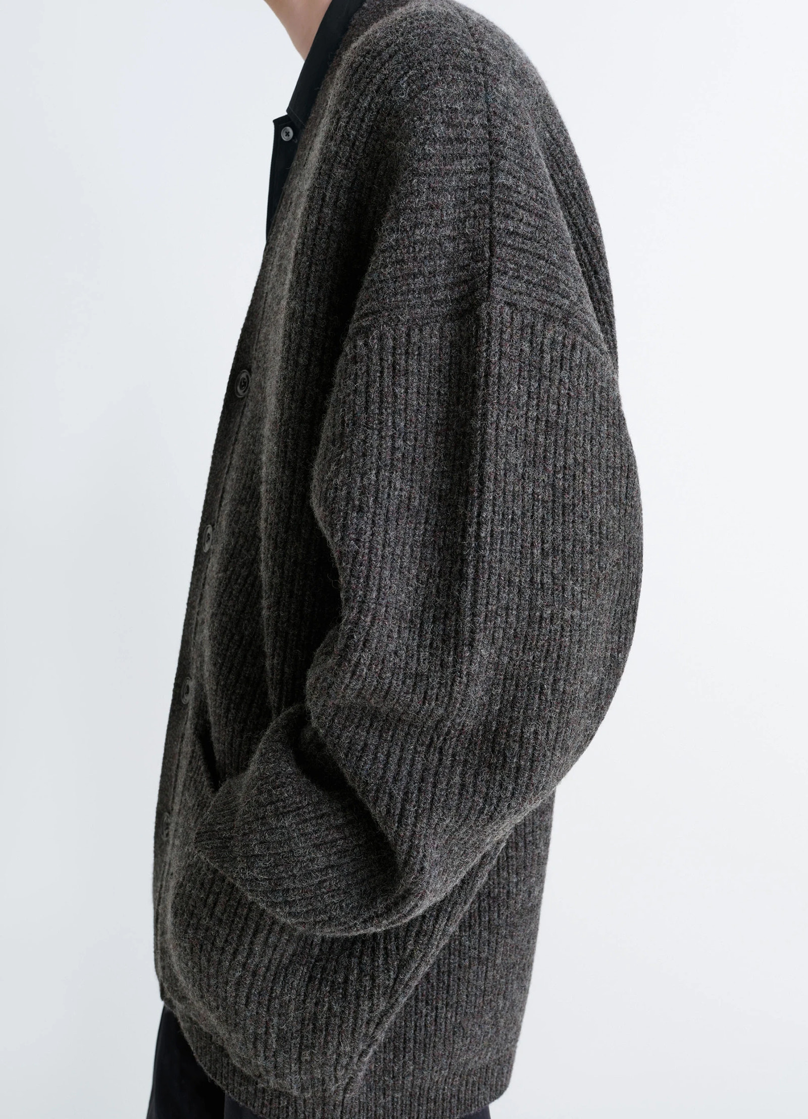 CARDICOAT - Grape Melange - Soft Shetland - Unisex | LEMAIRE CARDICOAT - Grape Melange - Soft Shetland - Unisex | LEMAIRE