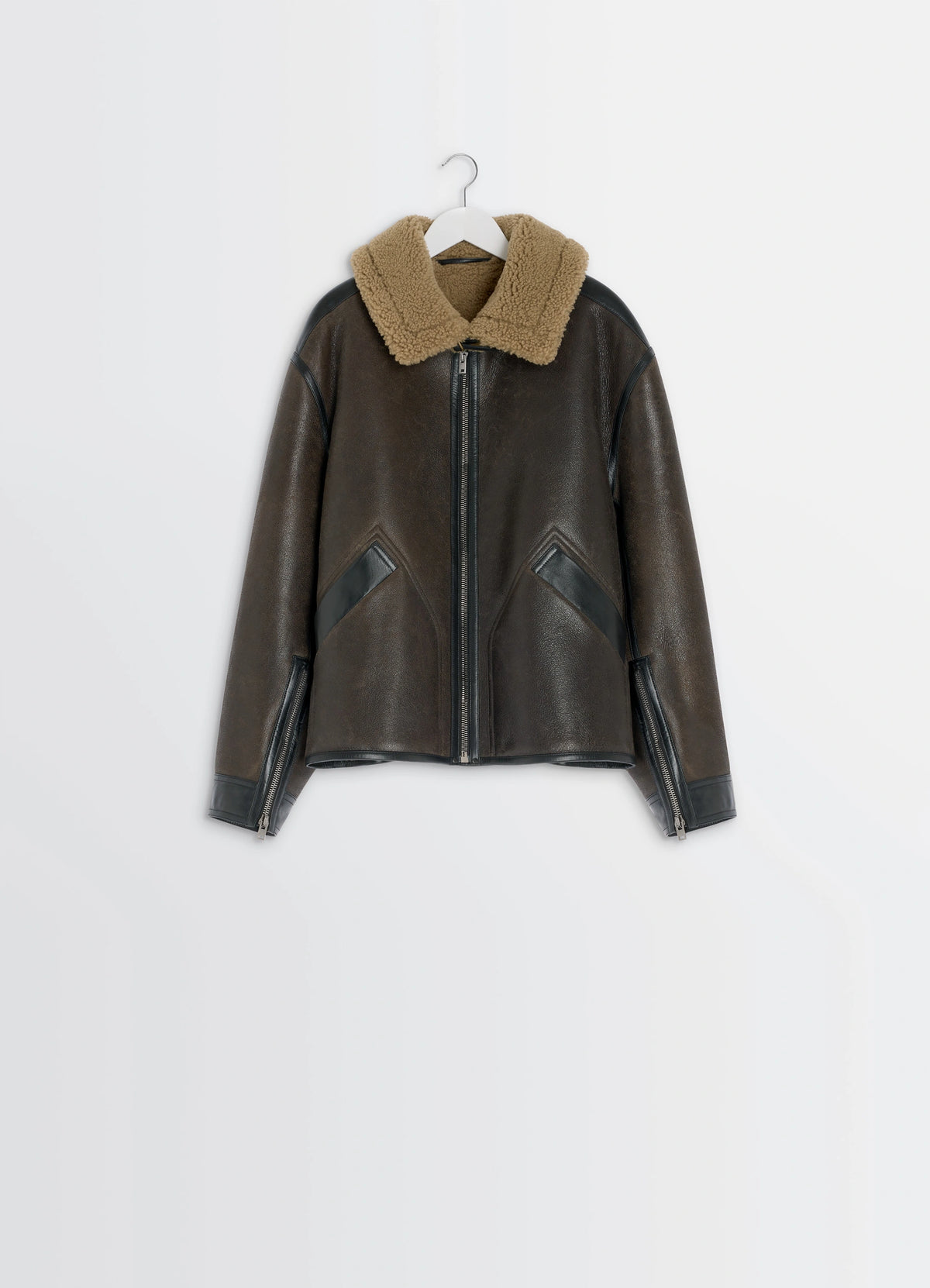 【美品/44】LEMAIRE Shearling Aviator Jacket SHEARLING COAT IN LEATHER - Espresso - Shearling - Men | LEMAIRE
