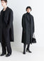Lemaire Soft Chesterfield Coat in Light Cashmere-Blend, model shot, Front view Oversized cut