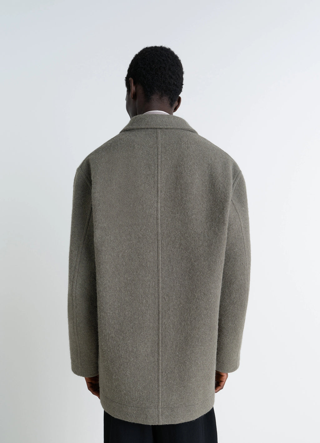Dark Khaki Felt Wool Jacket | LEMAIRE