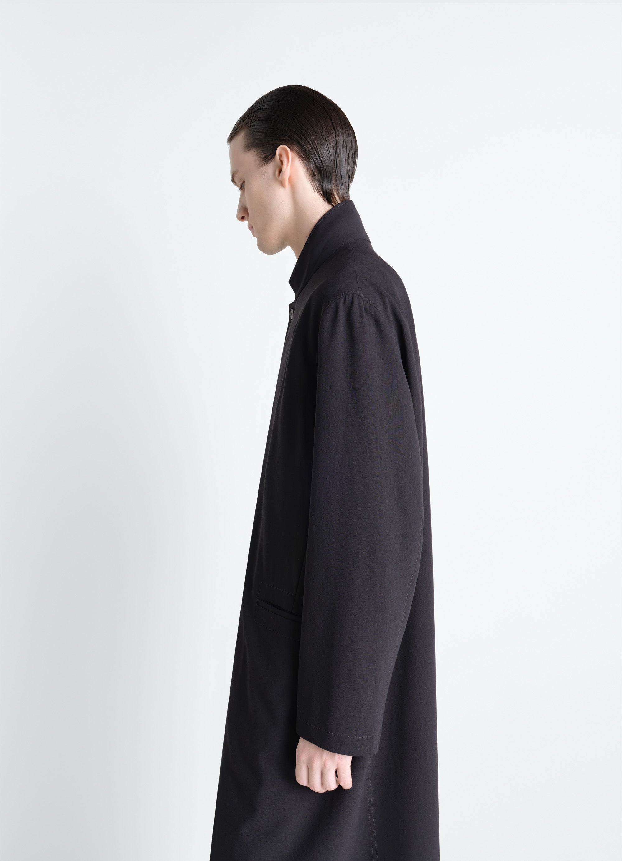 SOFT SUIT COAT IN WOOL CREPE - Onyx - Wool Crepe - Men | LEMAIRE