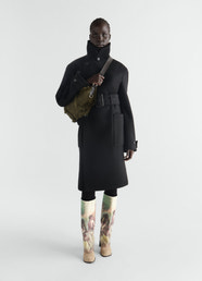 FITTED WRAP COAT IN FELTED WOOL AND ALPACA BLEND