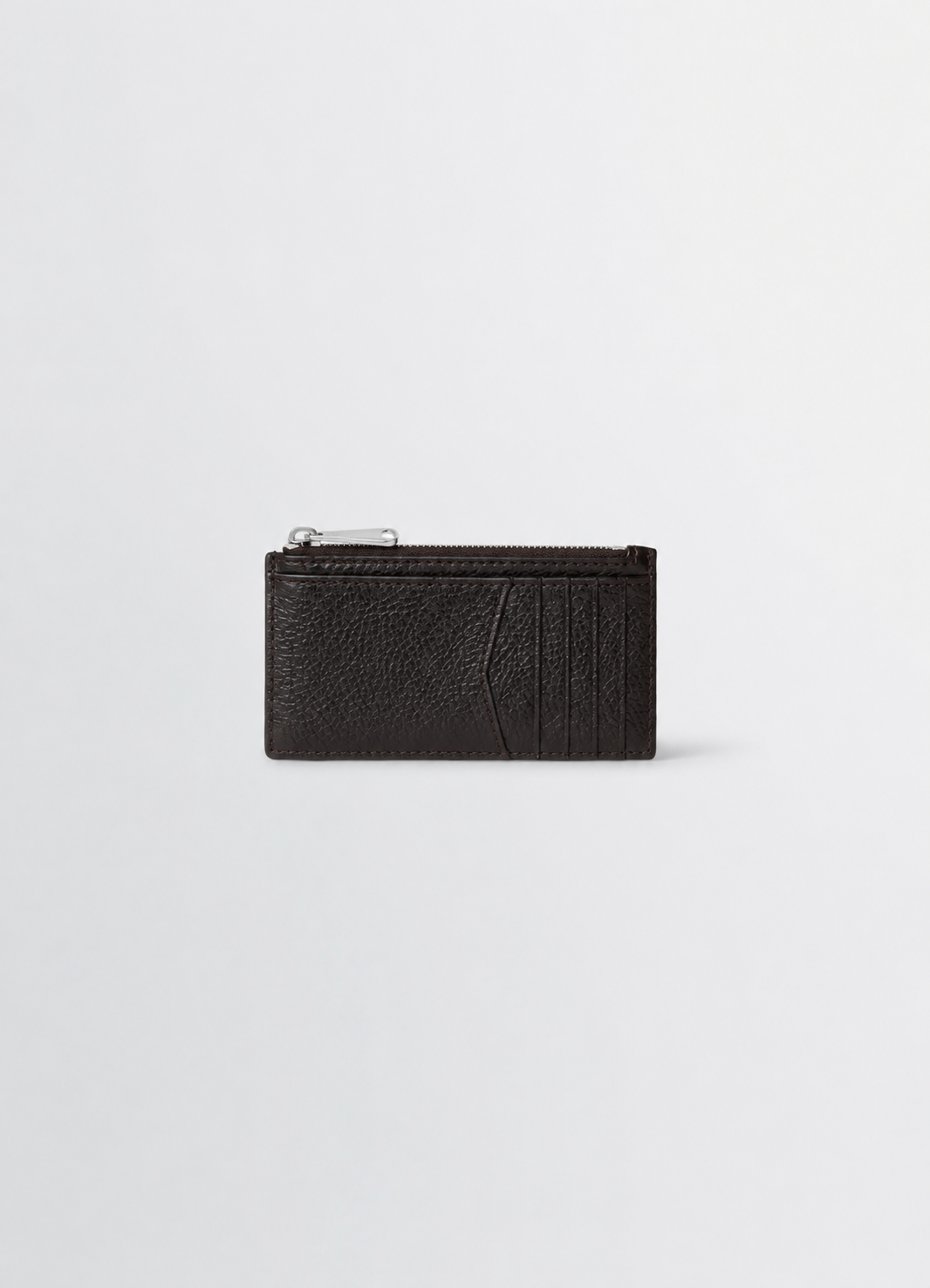 GEAR CARD HOLDER AND COIN PURSE IN LEATHER - Espresso - Glossy
