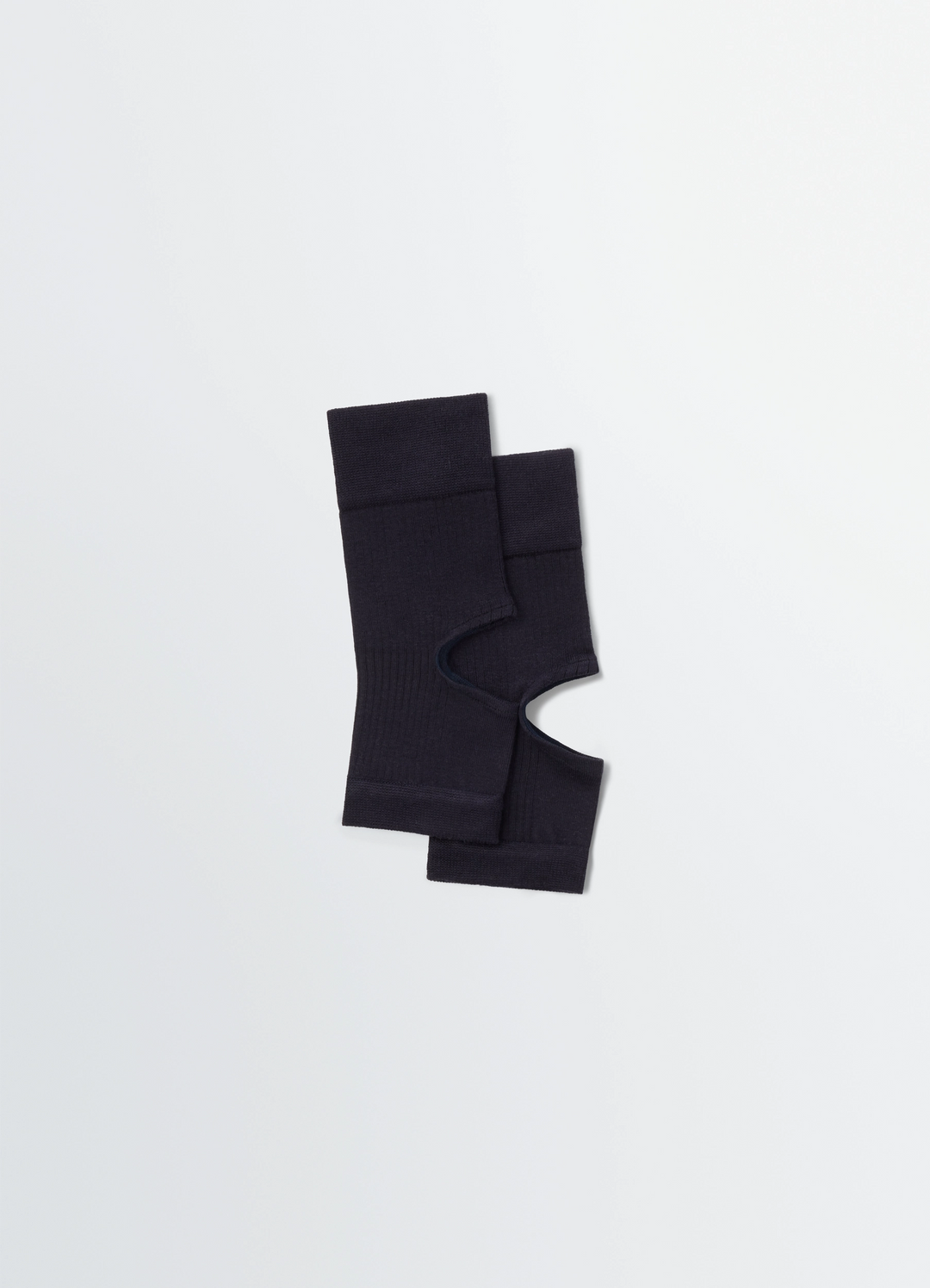 CUT-OUT RIB GAITERS in Stretch Viscose Silk, product shot, top view open toe design