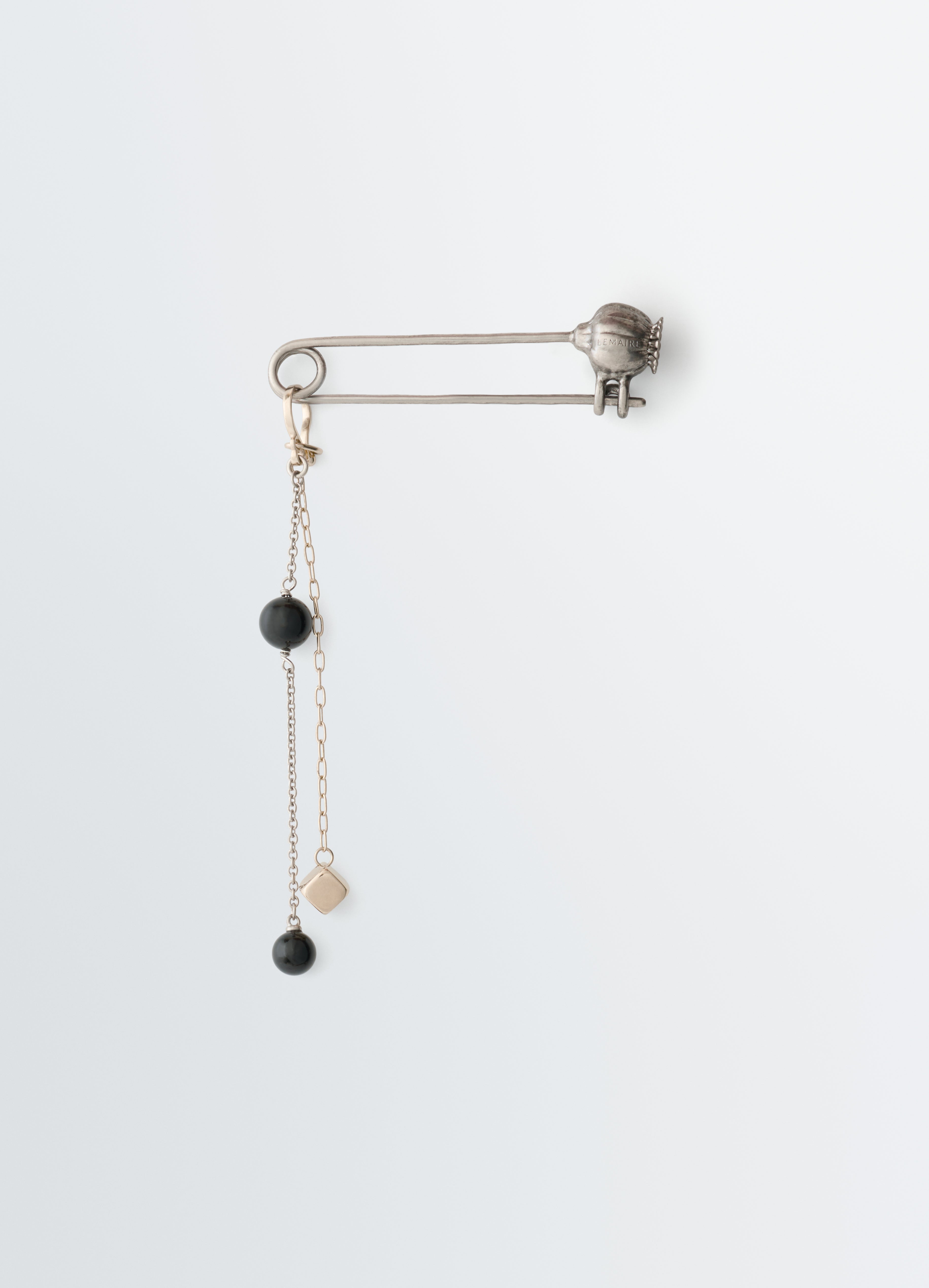 THISTLE PIN BAG CHARM WITH ONYX BEAD - Multicolor - Onyx Beads and