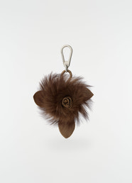 FUZZY ROSE CHARM IN LAMBSKIN SHEARLING