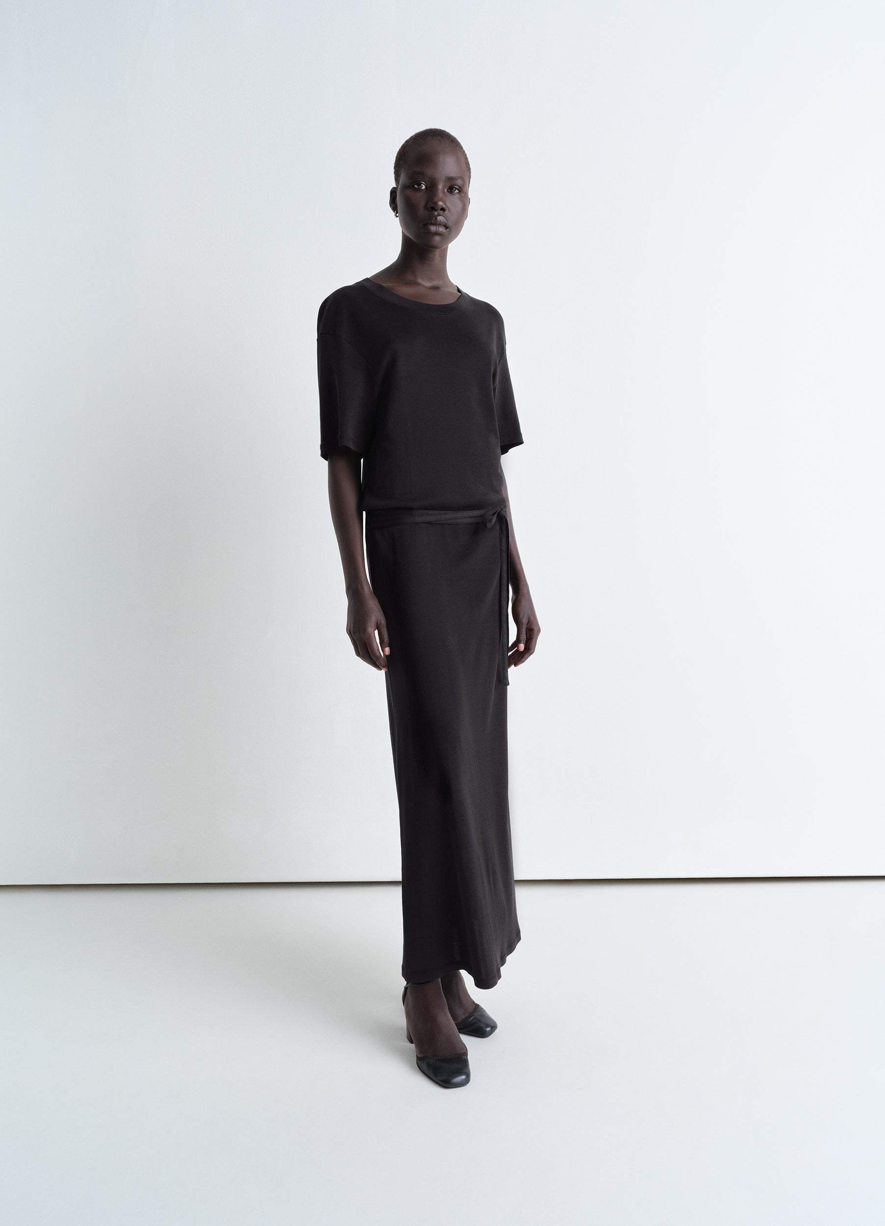 lemaire t shirt dress LEMAIRE Belted Rib T-shirt Dress