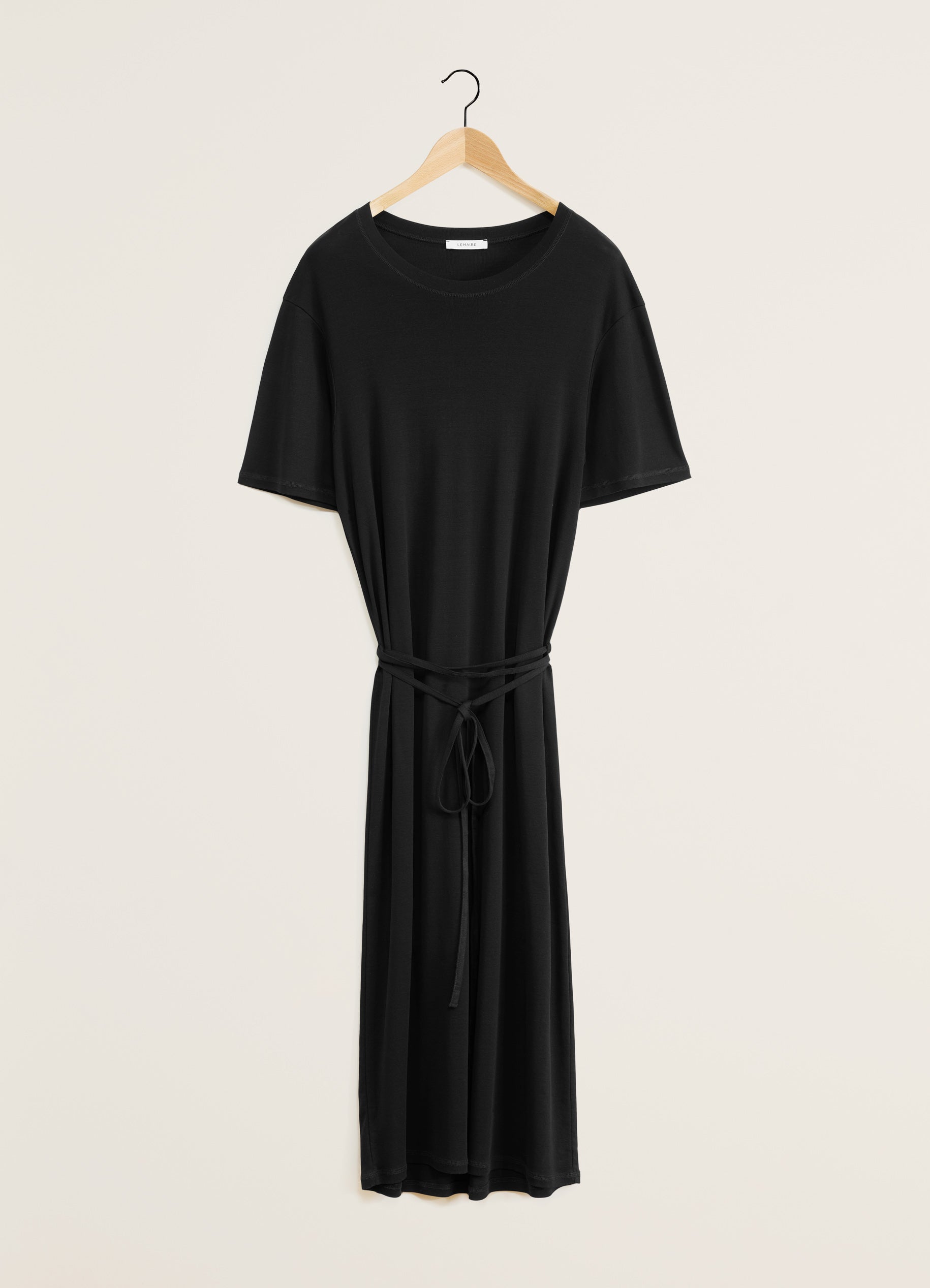Ribbed T-Shirt Dress in Black - LEMAIRE