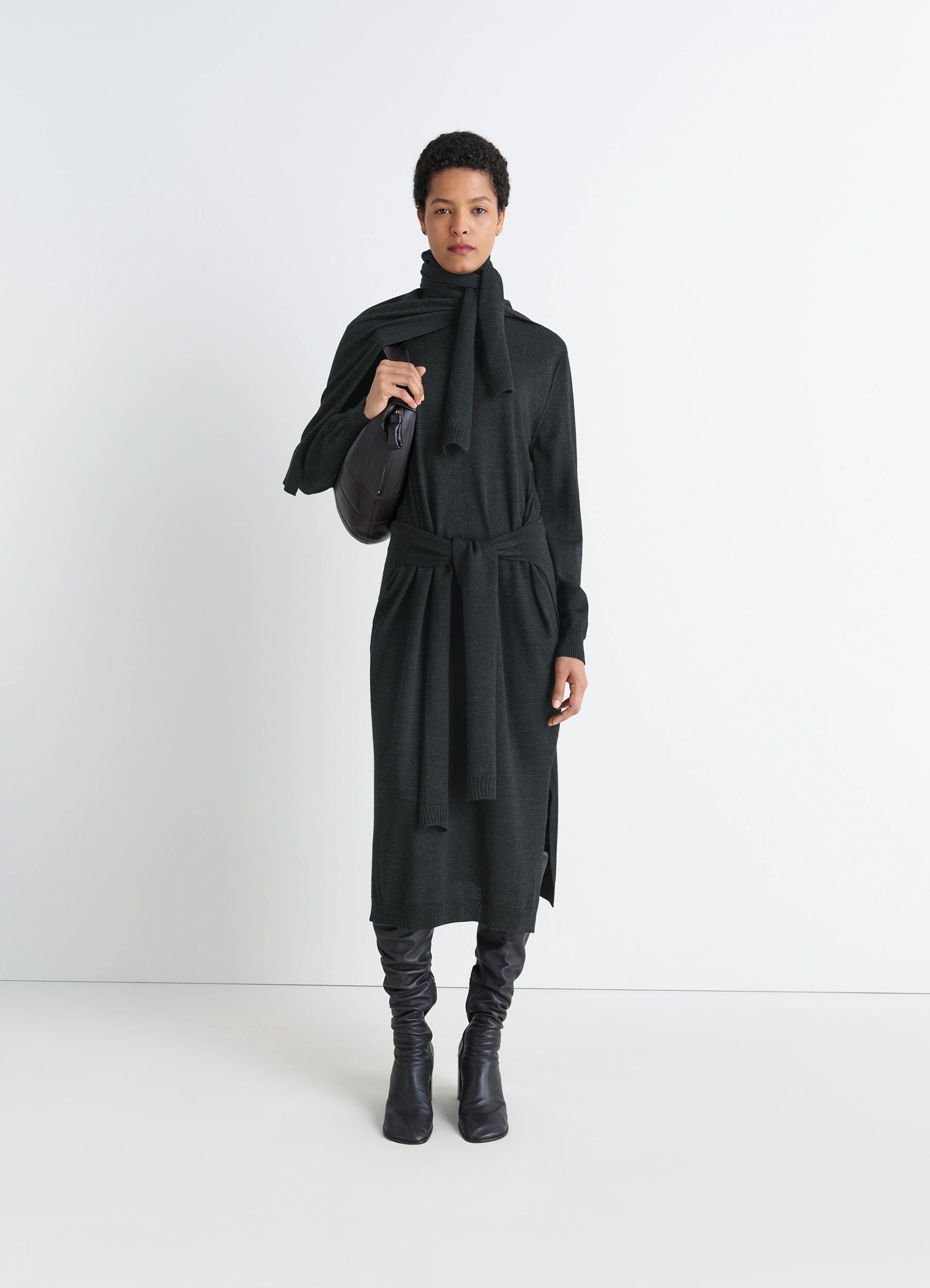Anthracite Trompe L'oeil Dress | LEMAIRE Anthracite Trompe L'oeil Dress | LEMAIRE