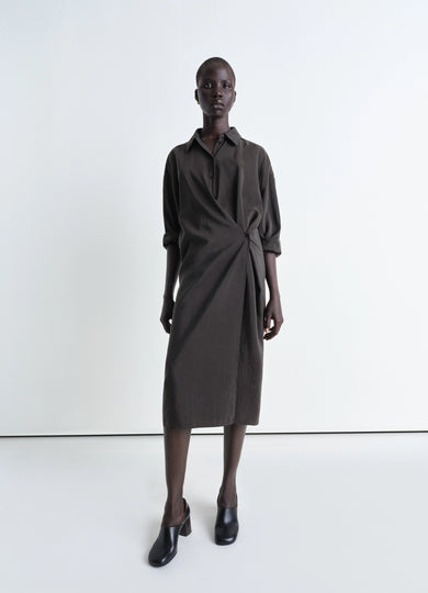 christophe lemaire ROBE TWISTED À COL DROIT