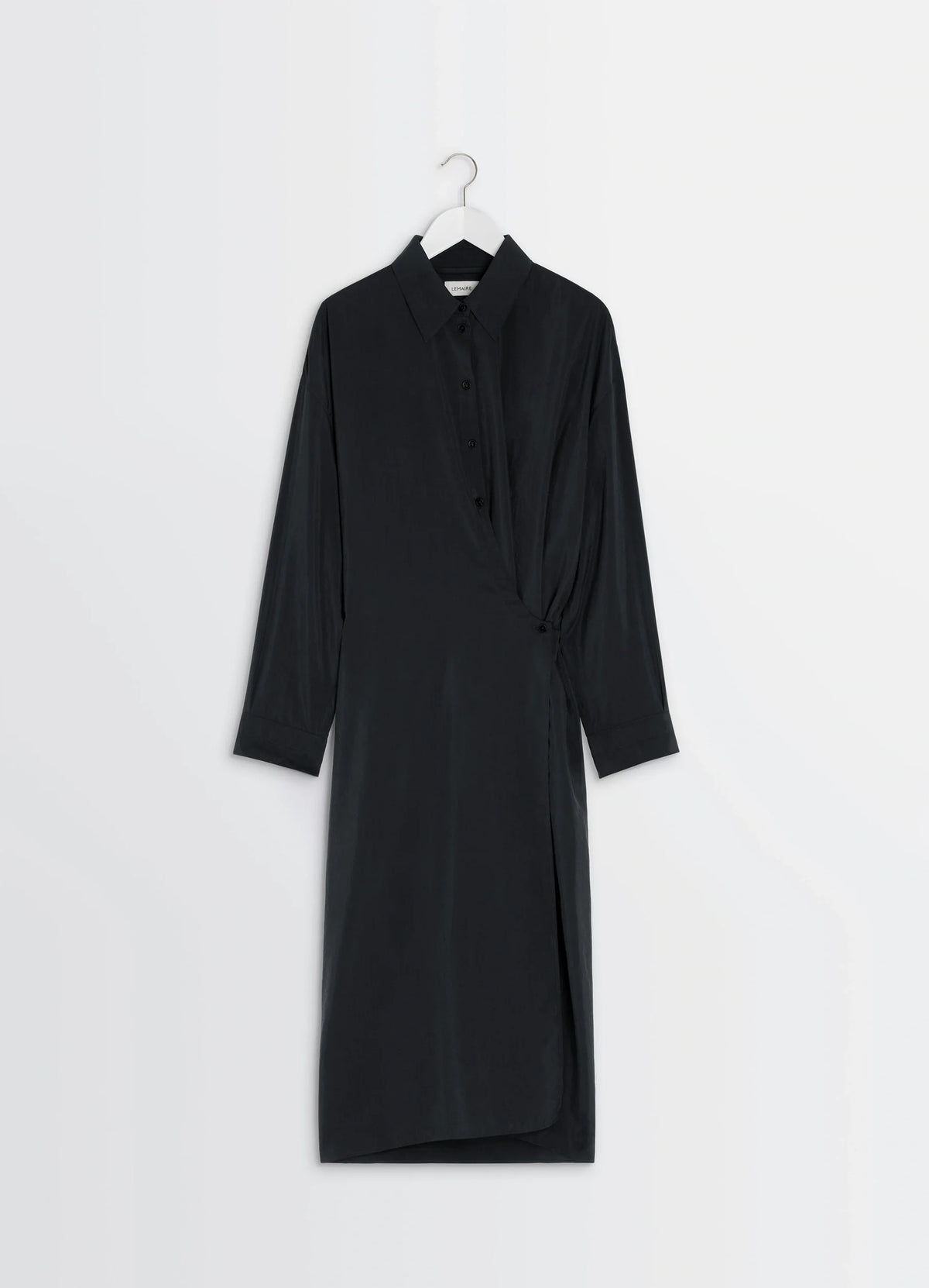 LEMAIRE straight collar twisted dress in dry silk LEMAIRE straight collar twisted dress in dry silk