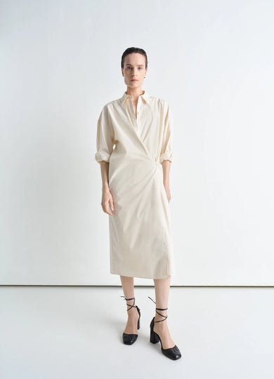 christophe lemaire ROBE TWISTED À COL DROIT