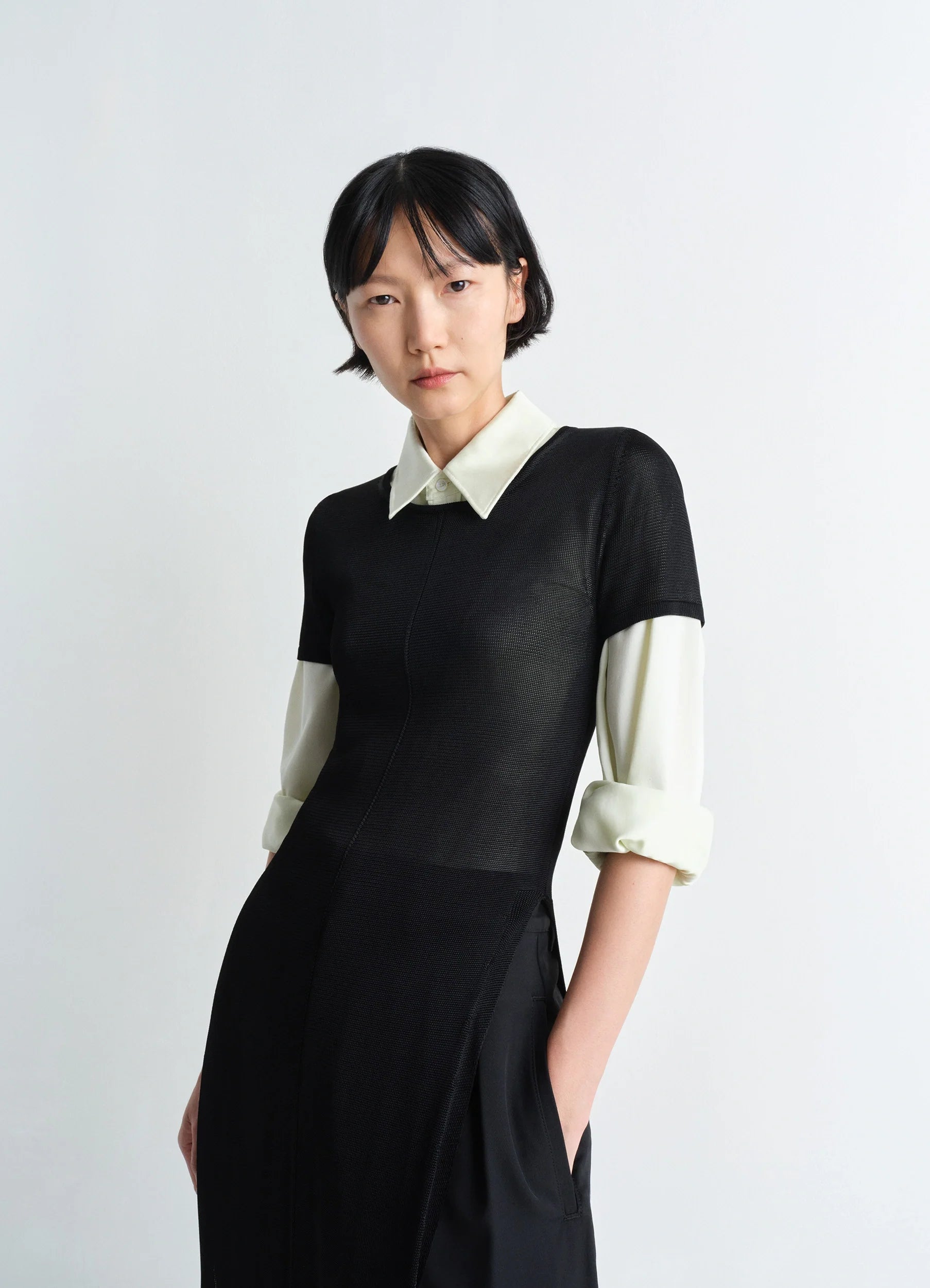 Black Column Dress With Slits | LEMAIRE Black Column Dress With Slits | LEMAIRE