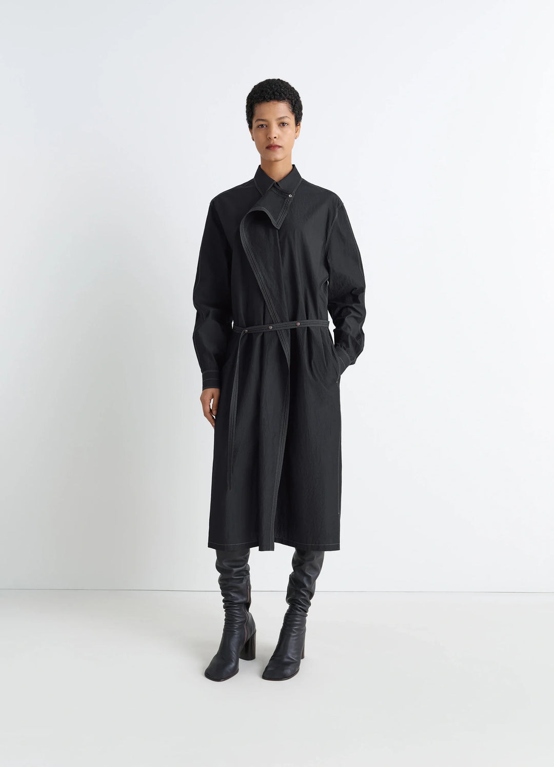 lemaire asymmetrical shirt dress W Embroidered Asymmetrical Shirt Dress | Lemaire