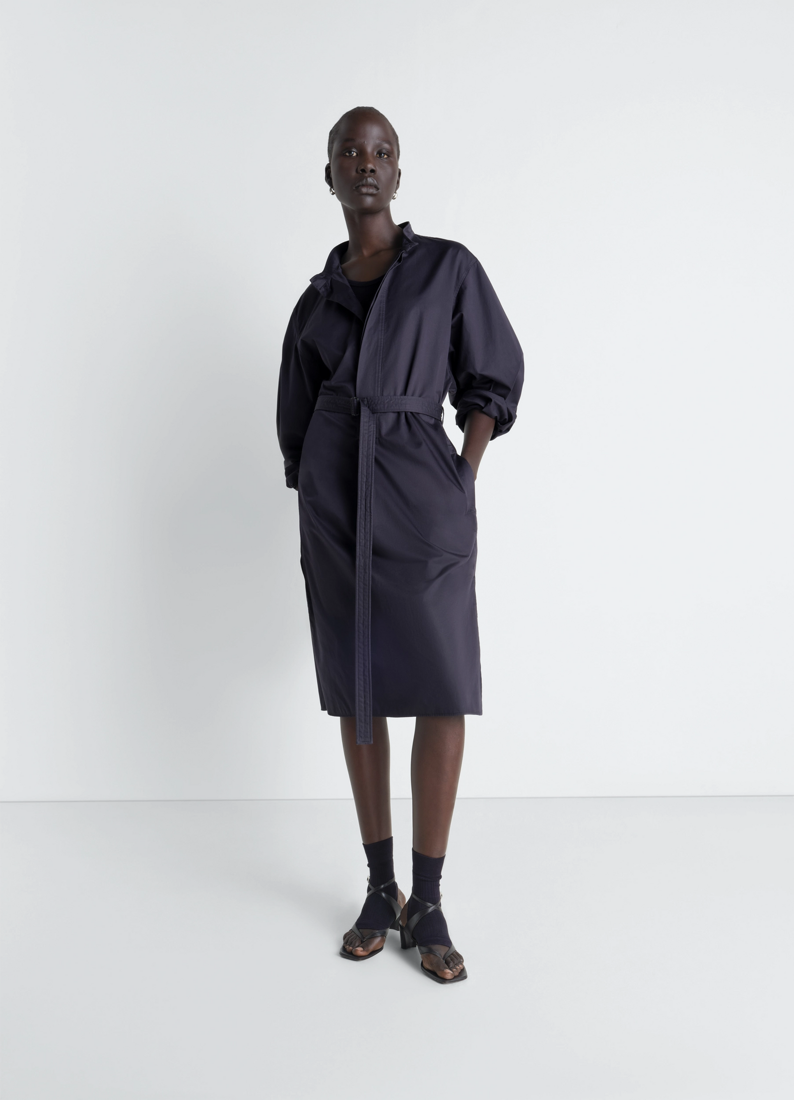LEMAIRE liquette dress in light cotton satin