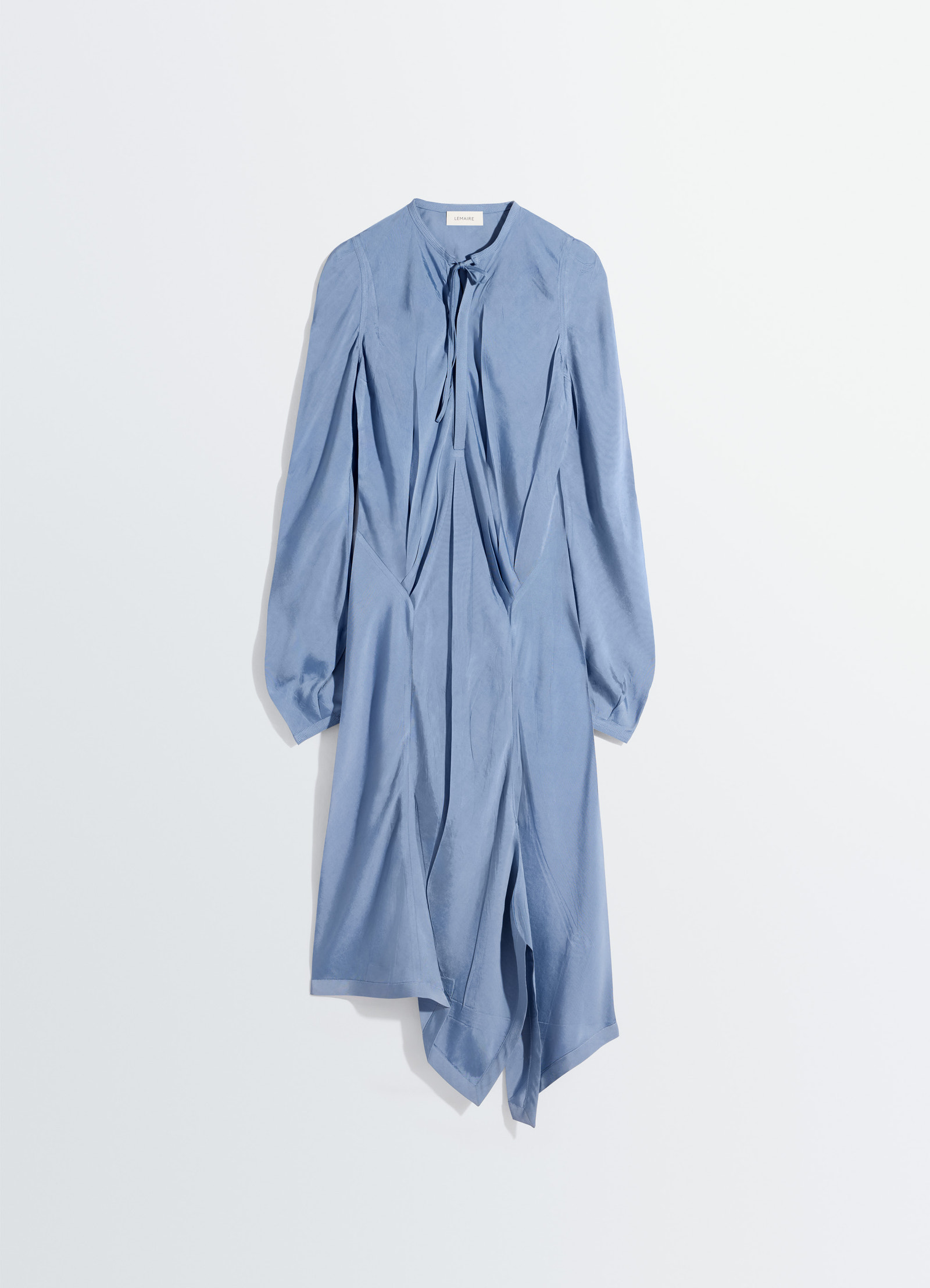 Creased bias dress in poly viscose twill